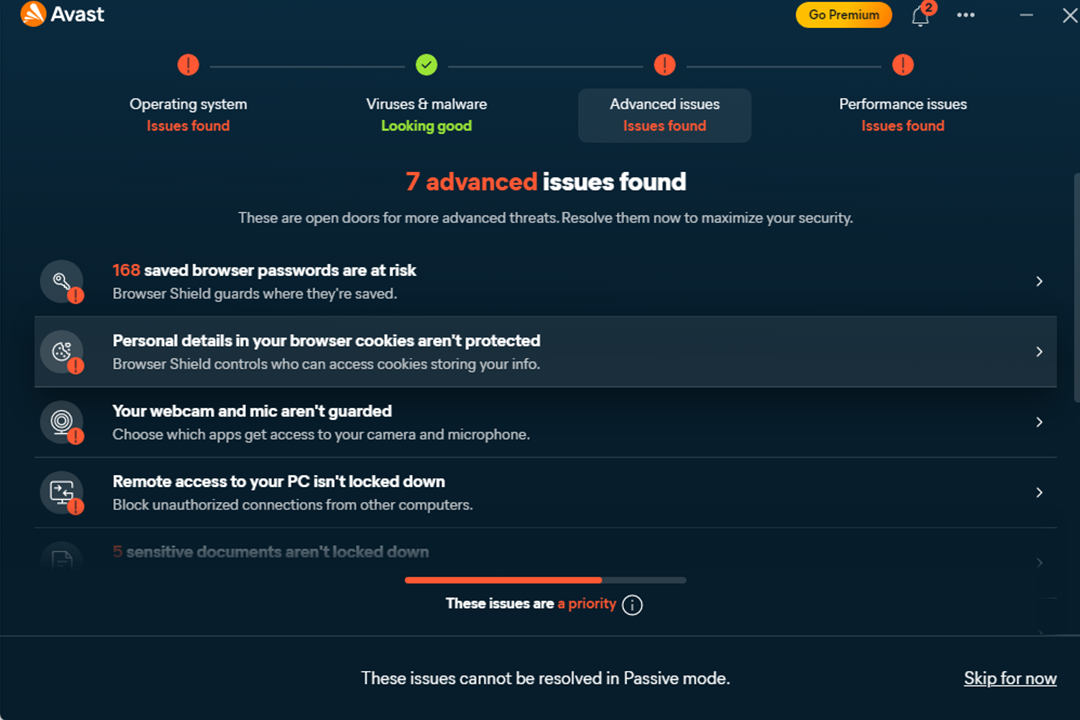 Avast is pretty clear at telling you what needs resolving (Avast)