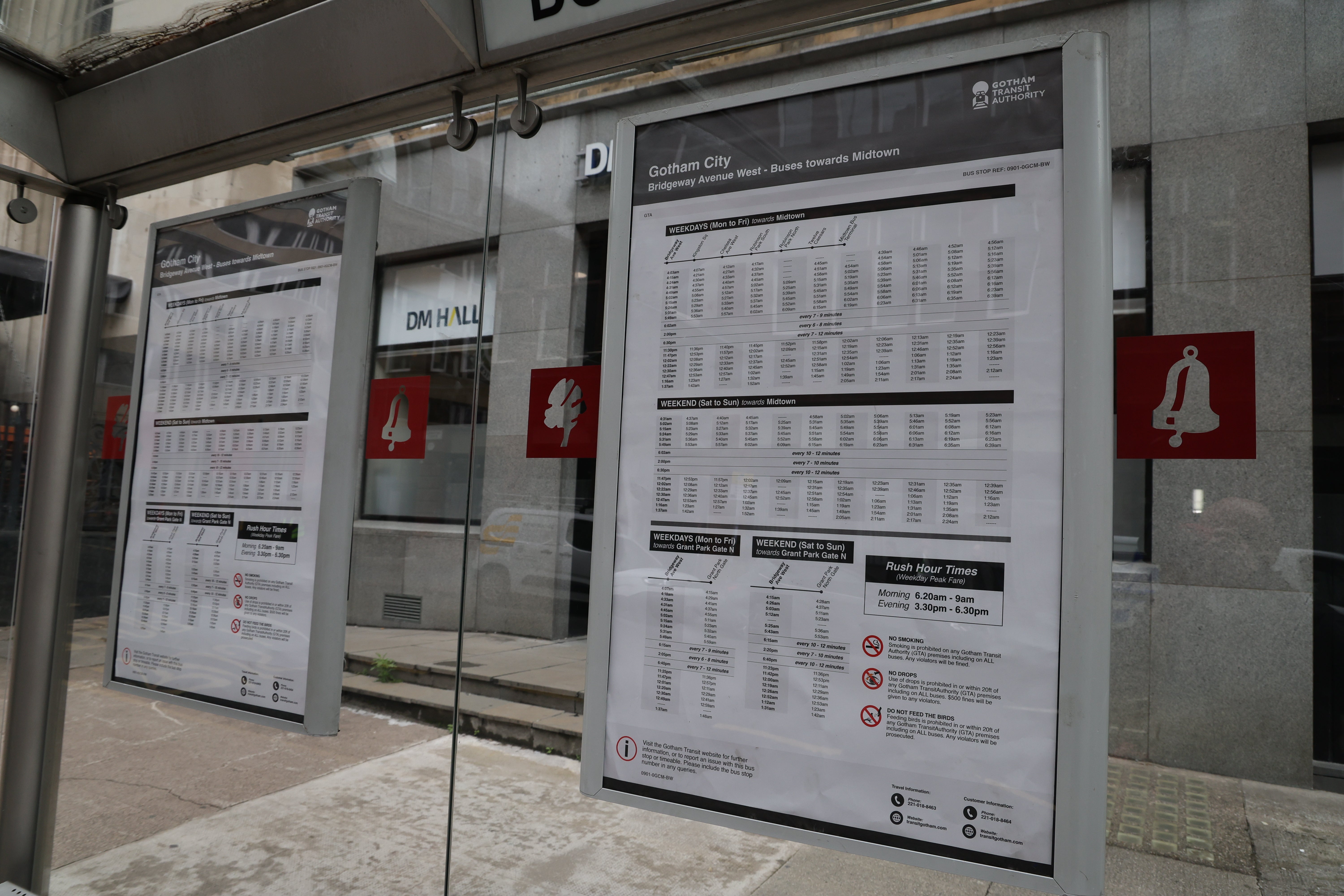 Bus timetables in the area now highlight services in Gotham City (Steve Welsh/PA)