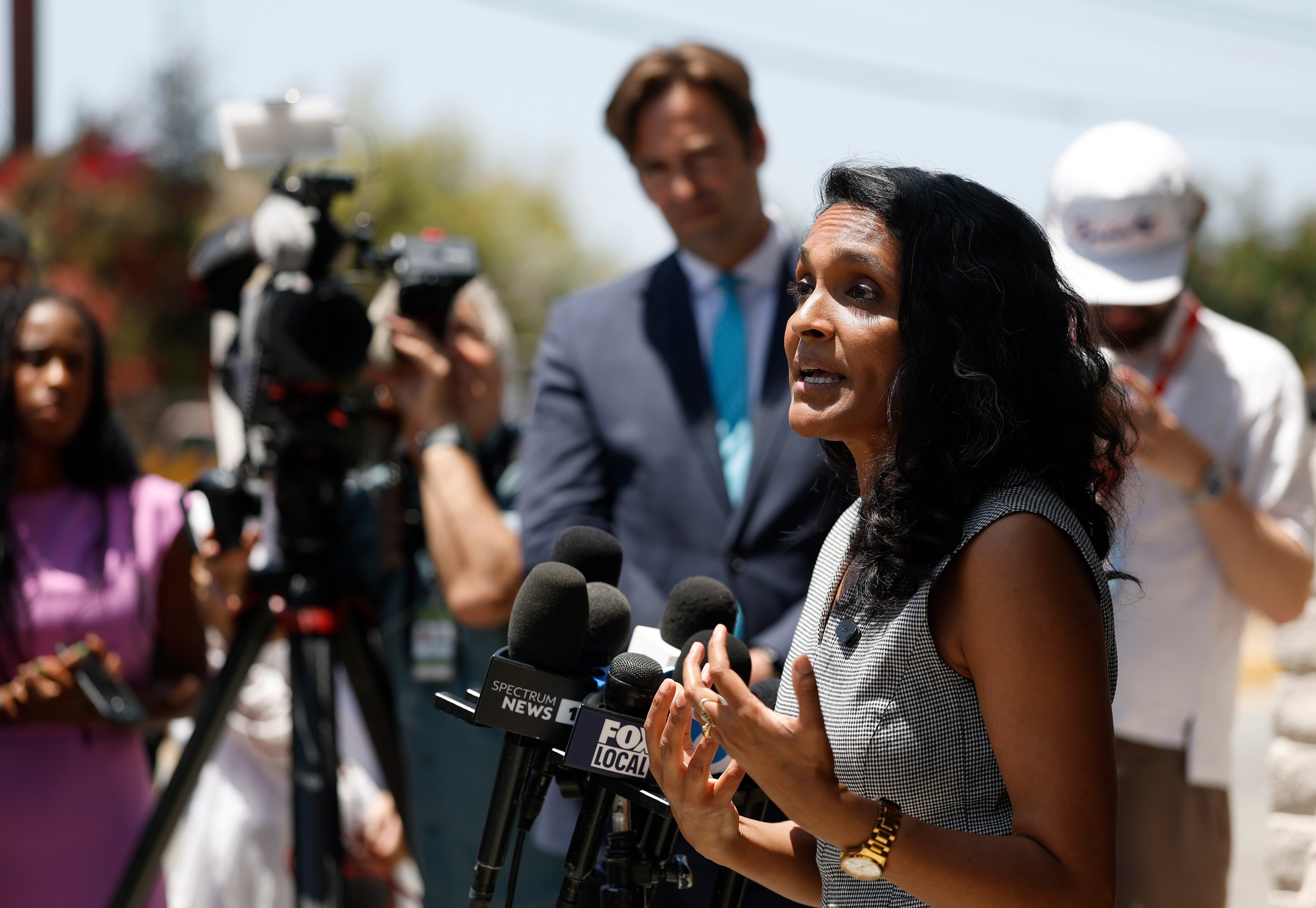 The fake poll, released last week, claimed Bass led Councilmember Nithya Raman (pictured here) by nearly 12 percentage points