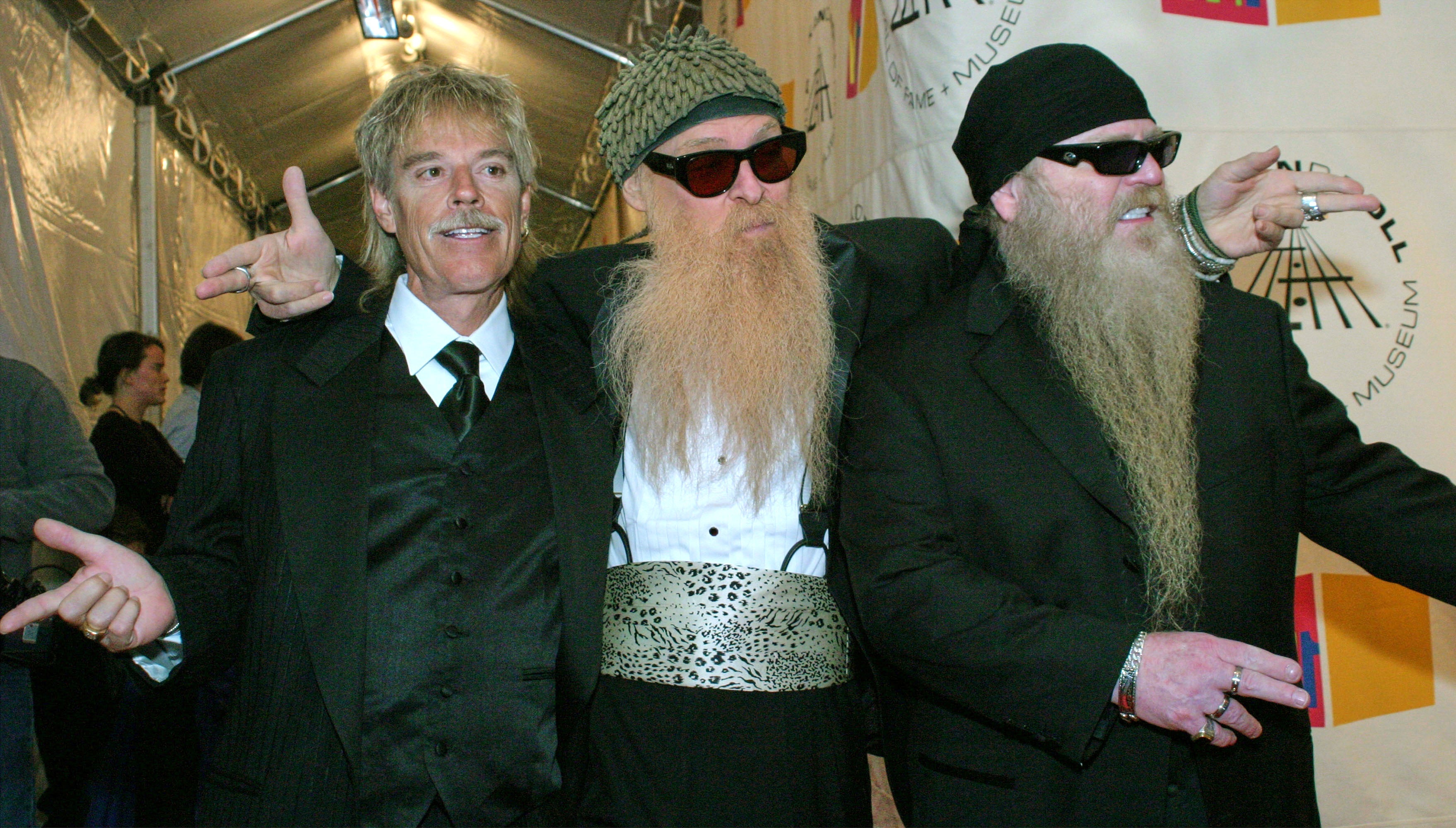 Z Top drummer Frank Beard (left), lead singer and guitarist Billy F. Gibbons and bass player Dusty Hill, pictured in 2004