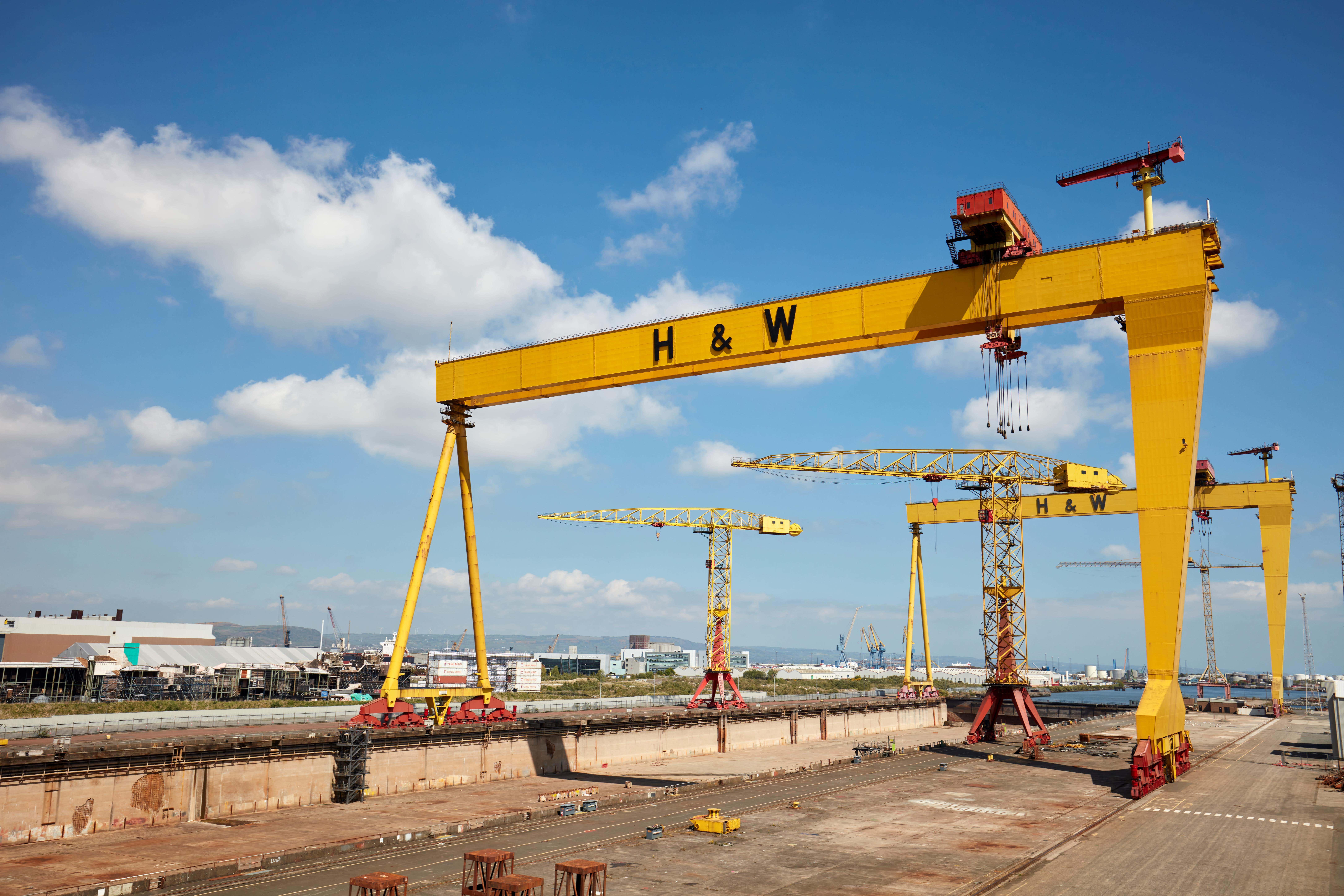 Samson and Goliath dominate the skyline of Belfast’s docks