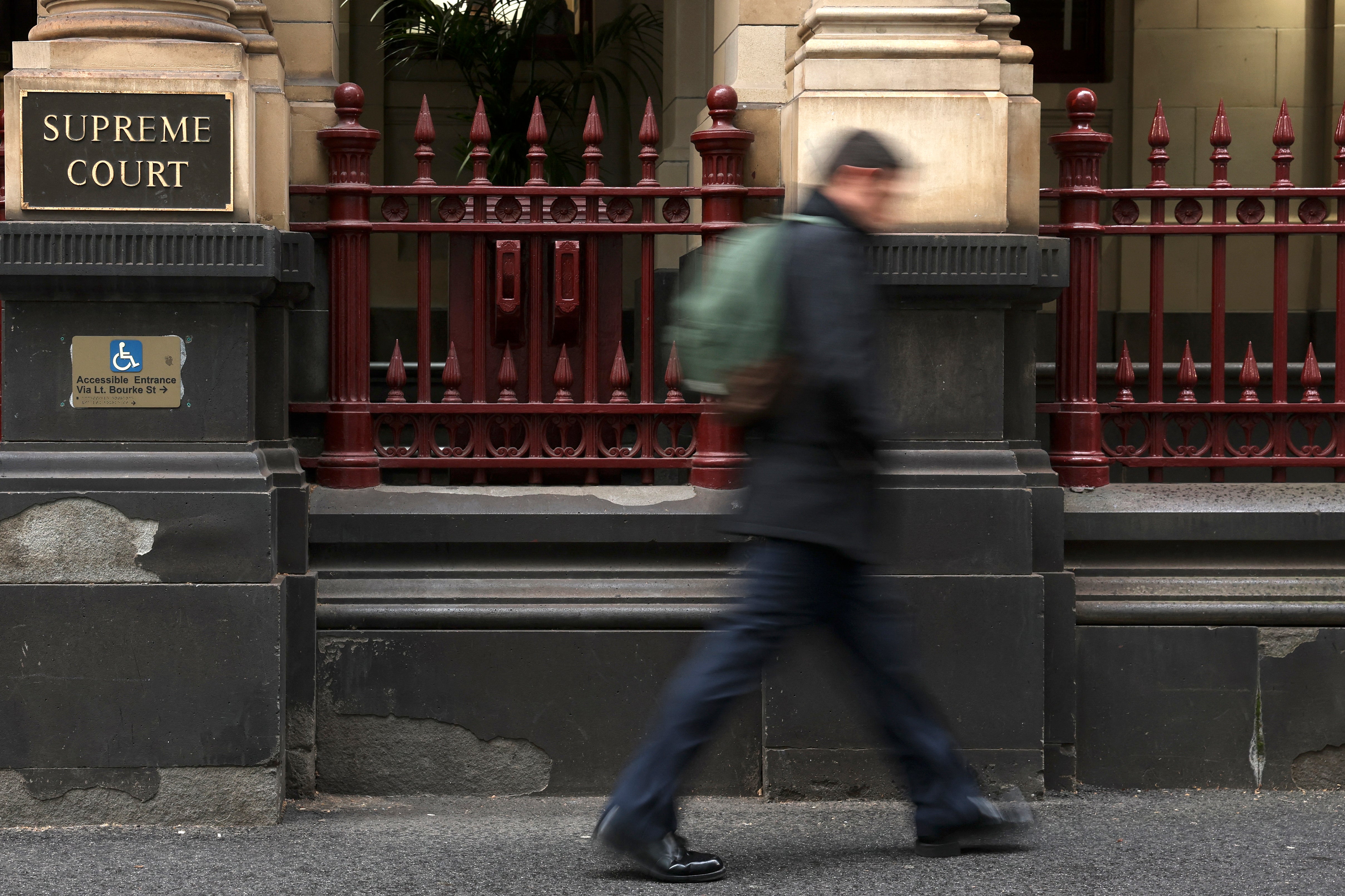 Signage at the front of the Supreme Court of Victoria is seen at the Supreme Court of Victoria in Melbourne on 19 August 2026