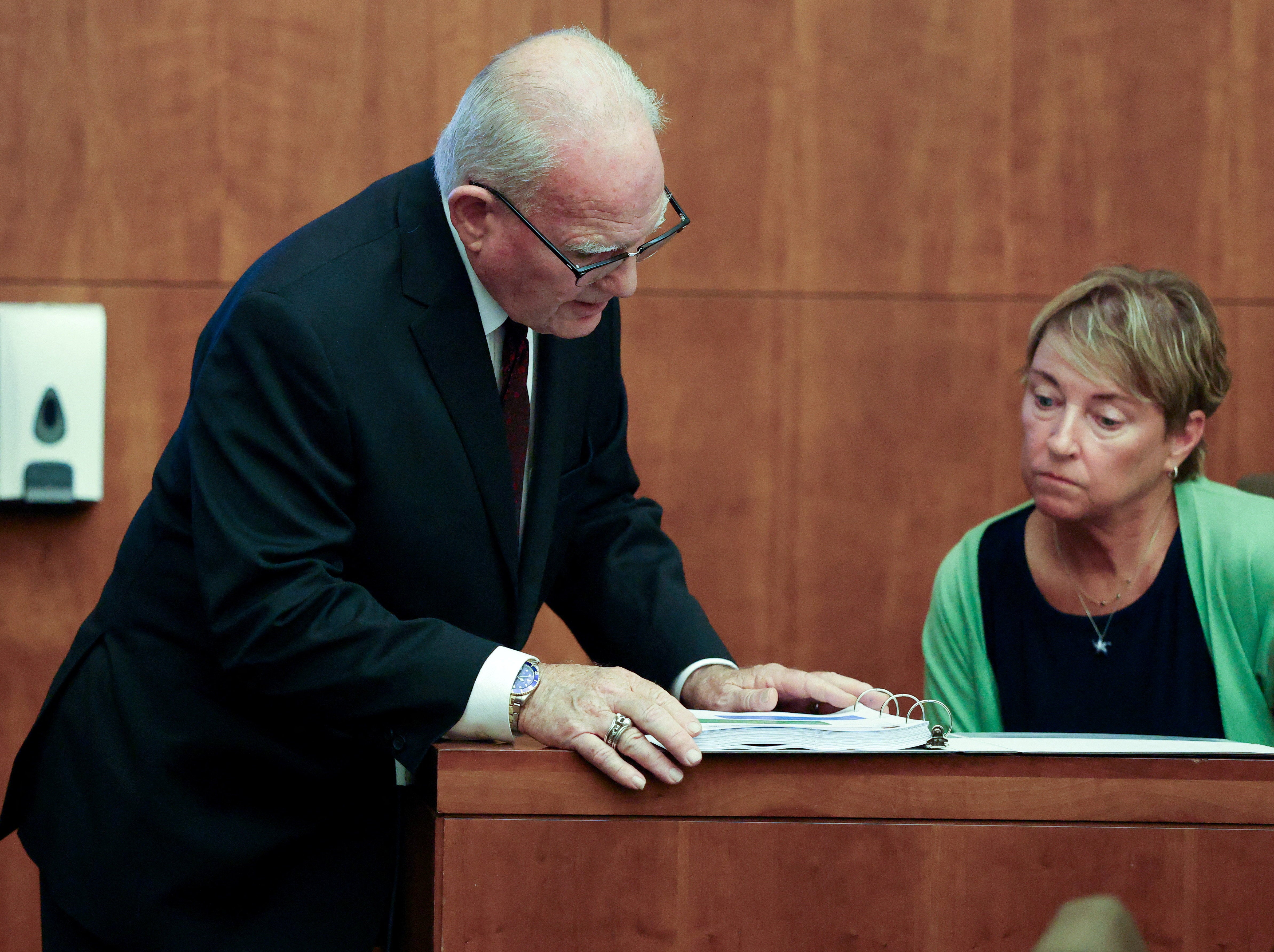 Defense Attorney Kevin Reddington with Susan Clancy, the former mother in law of Lindsay Clancy