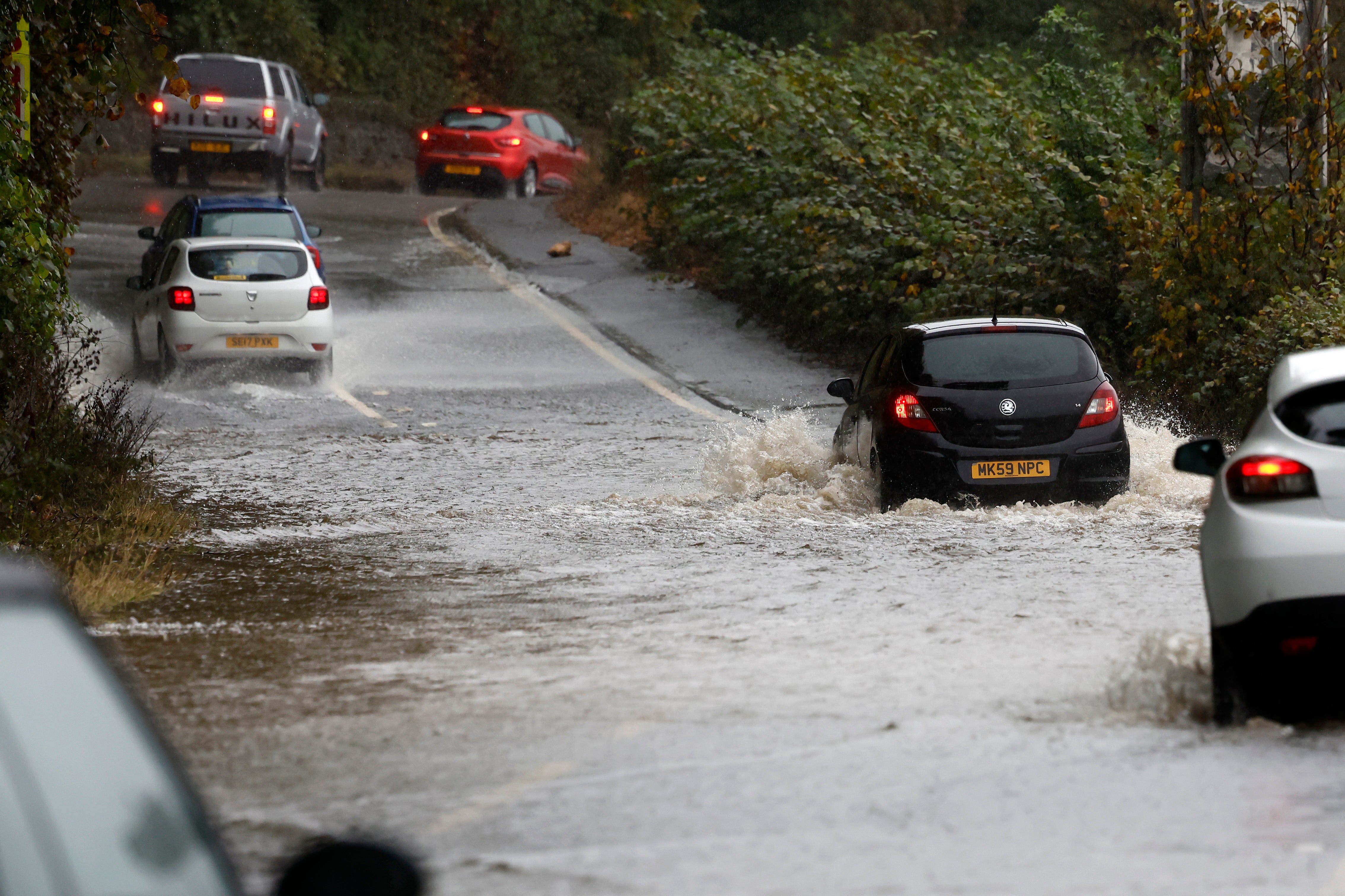 <p>A band of thunderstorms and heavy rain is expected to move north across England and Wales throughout the day</p>