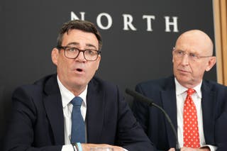 Andy Burnham and John Healey, the new chancellor (Christopher Furlong/PA)