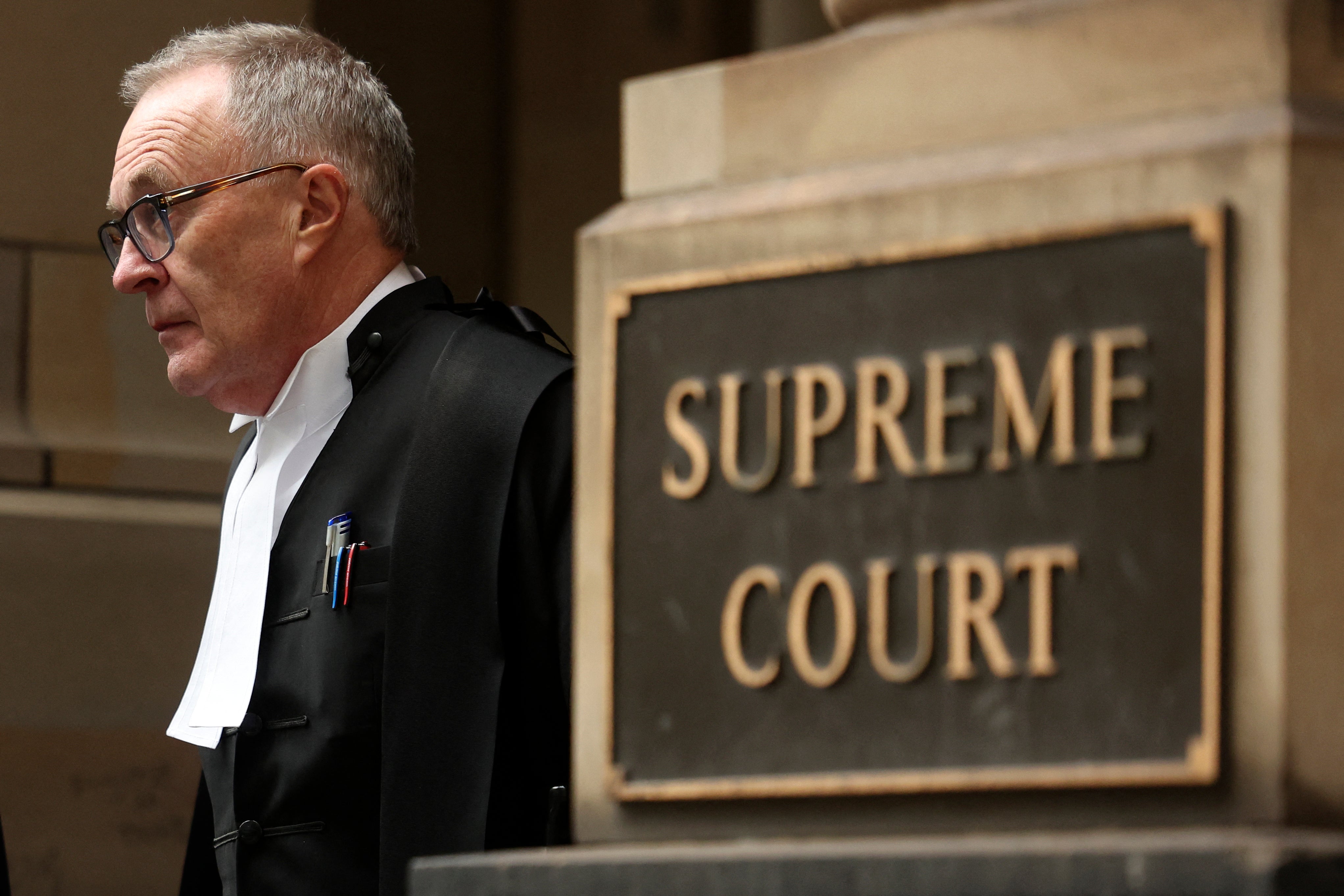 Brendan Kissane, Victoria's director of public prosecutions, leaves the Supreme Court of Victoria after the first day of Erin Patterson's appeal hearing in Melbourne on 19 August 2026