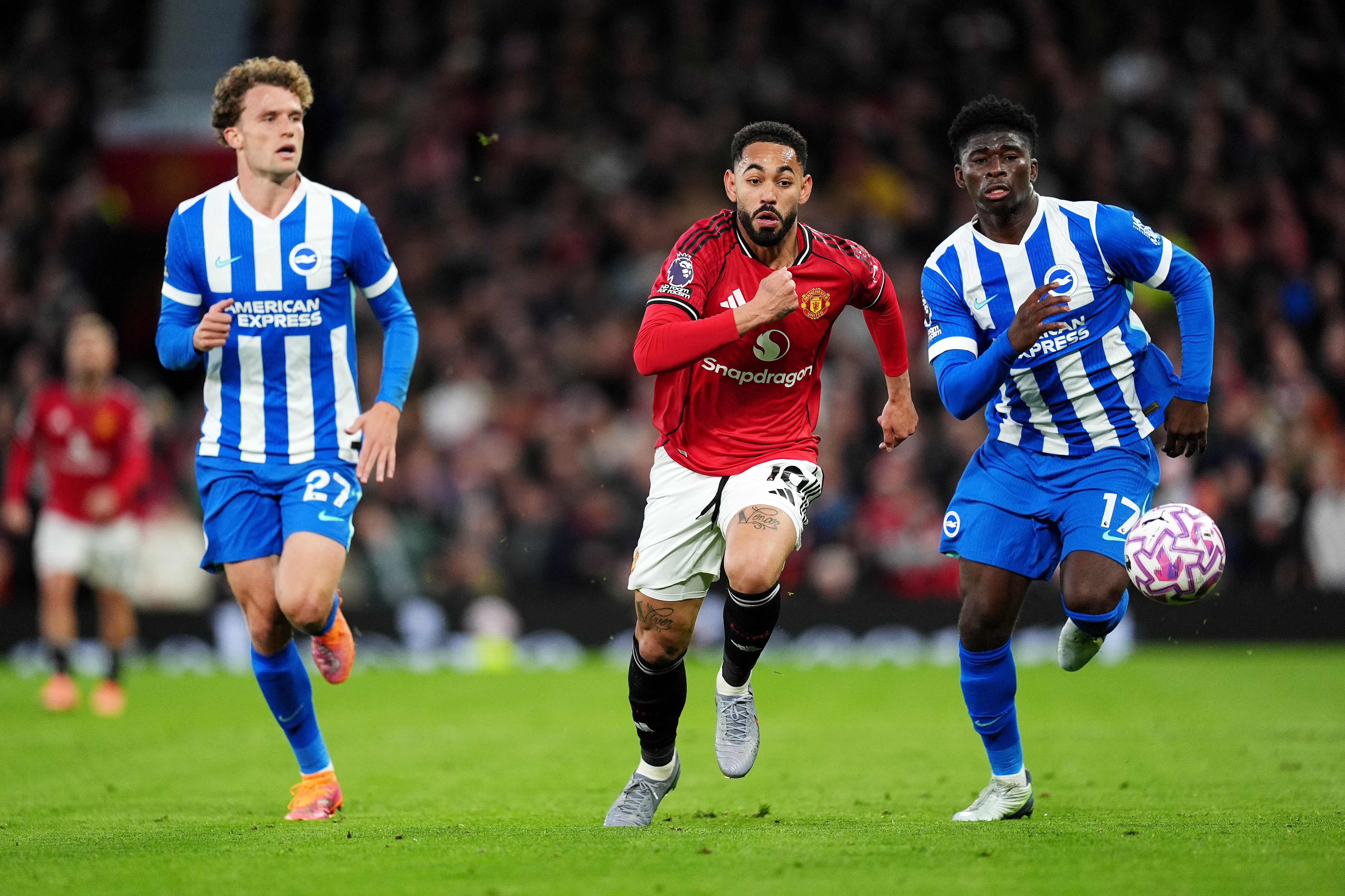 Baleba faced United last season having seen hopes of joining them dashed (Martin Rickett/PA)