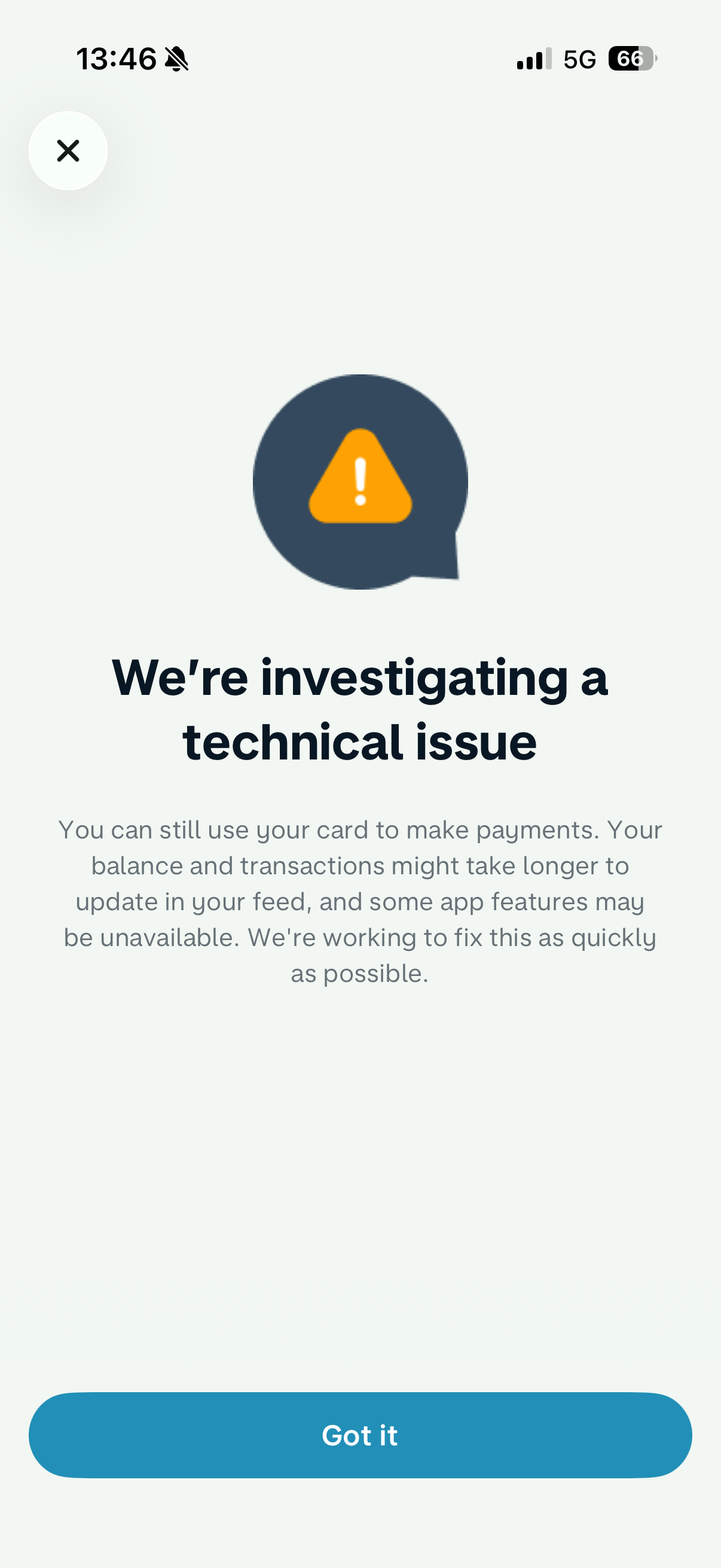 Monzo is experiencing a technical issue with its app