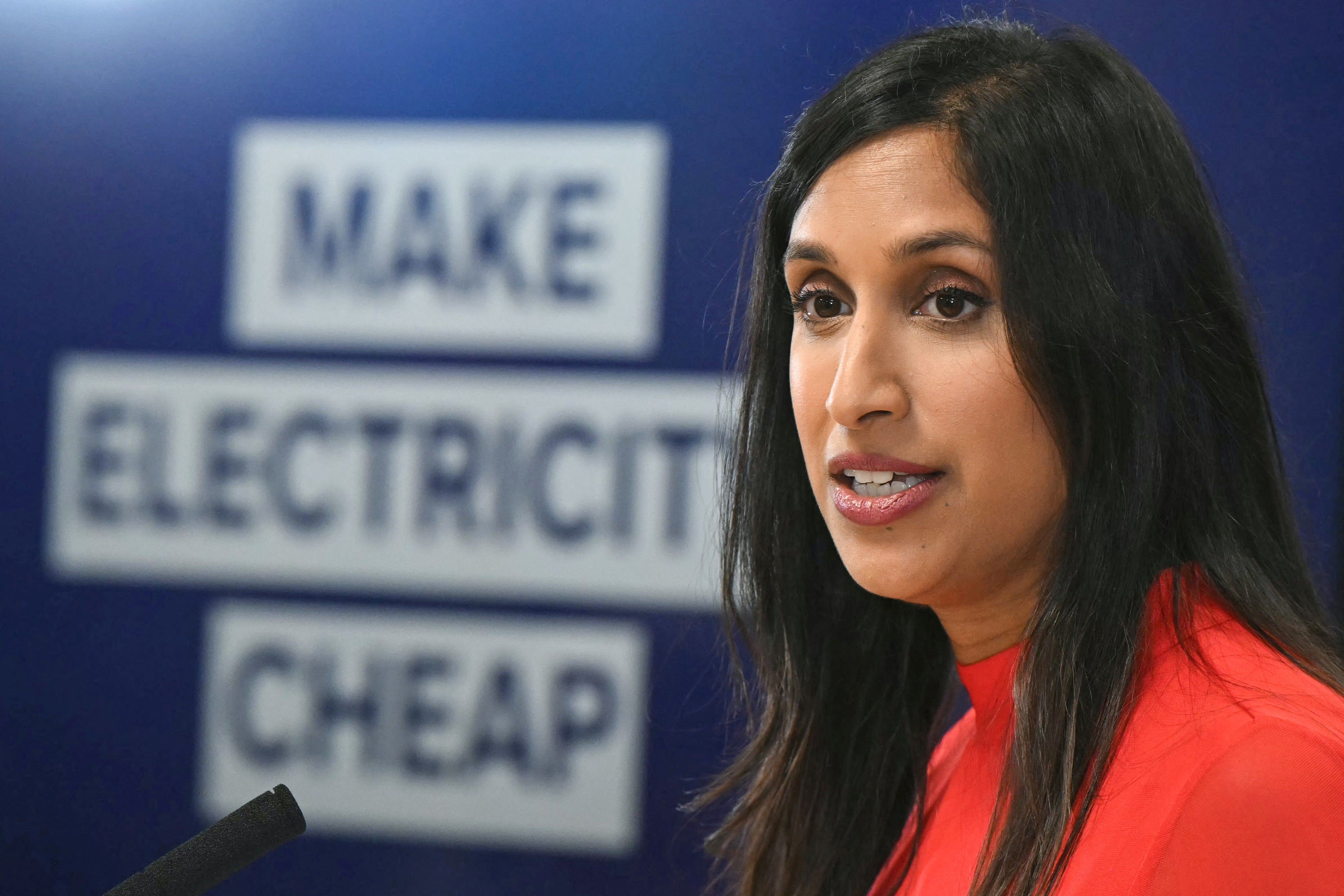 The shadow energy secretary Claire Coutinho laid out her party’s case for planning to ditch net zero in a speech on Wednesday