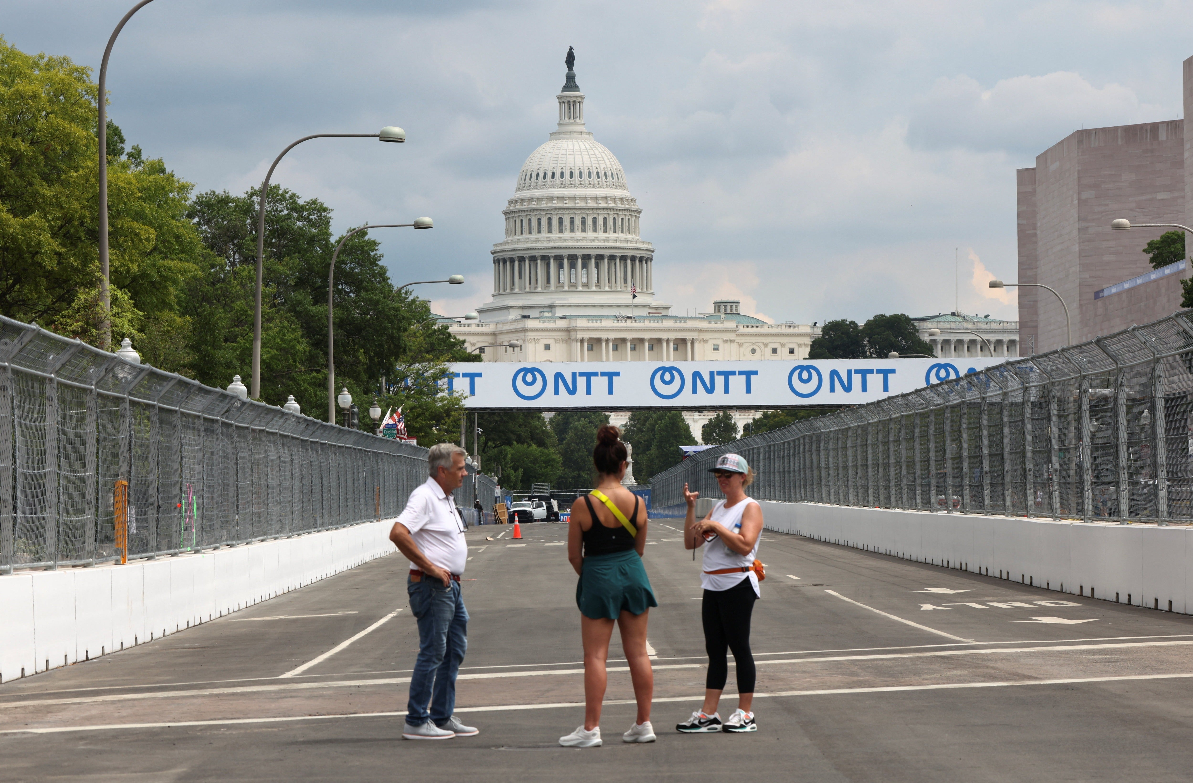 A stretch of Pennsylvania Avenue transformed into a section of race track for the event