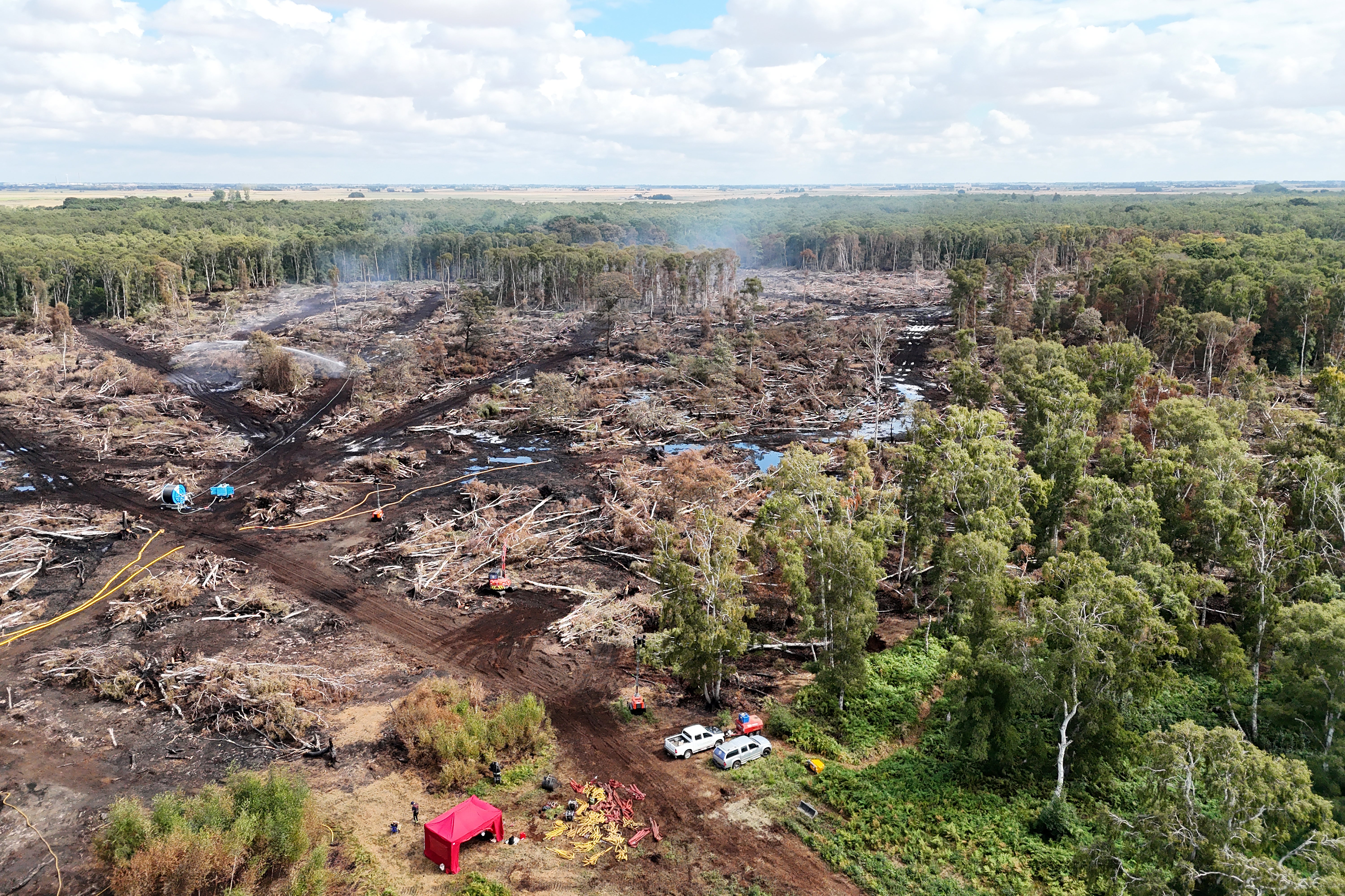 The fire service said crews are expected to remain at the scene ‘for the foreseeable future’ while working to also maintain cover for other emergencies