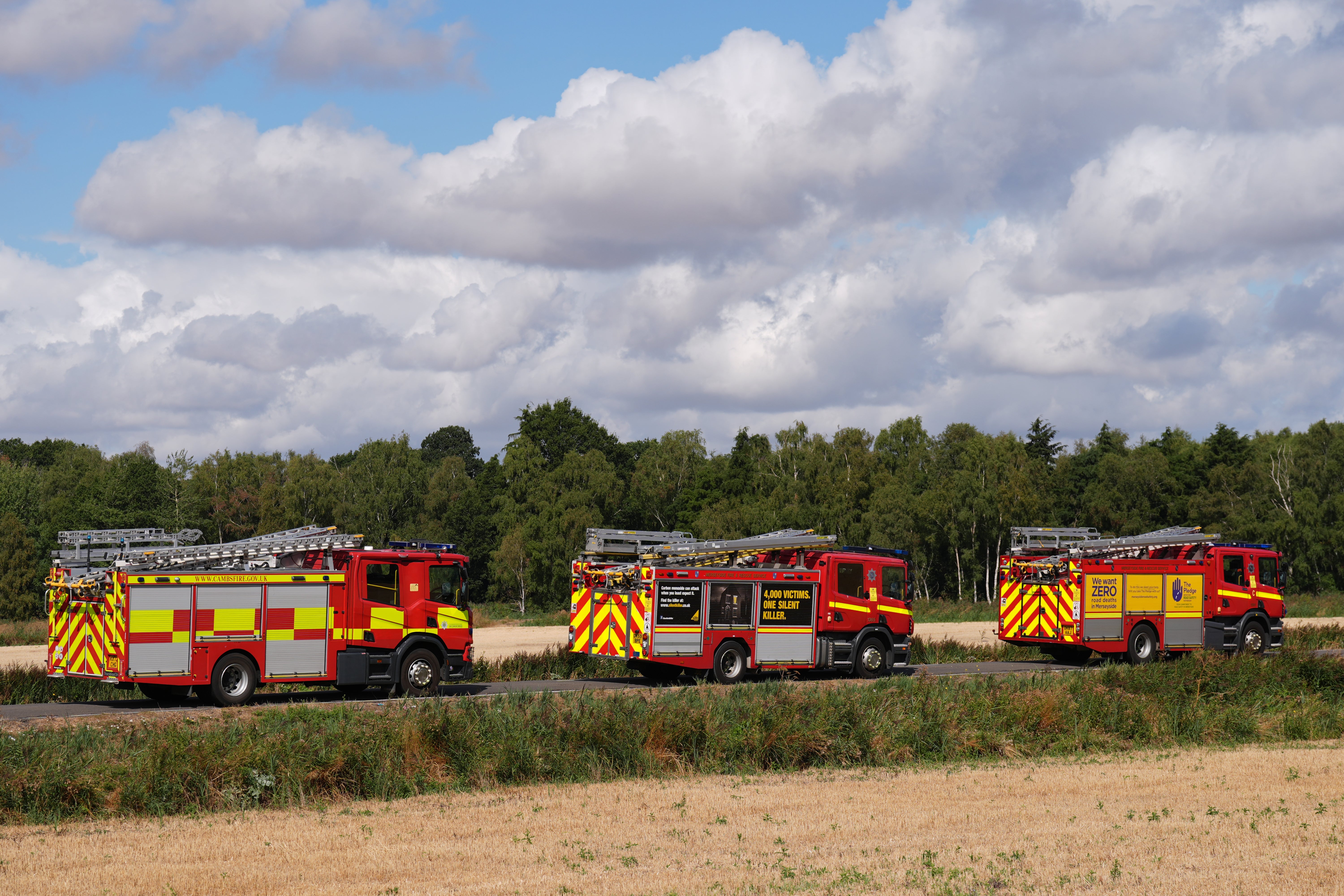 The fire at Holme Fen near Peterborough involves an area measuring around 60 football pitches and is deep seated in peat, Cambridgeshire Fire and Rescue Service said last week