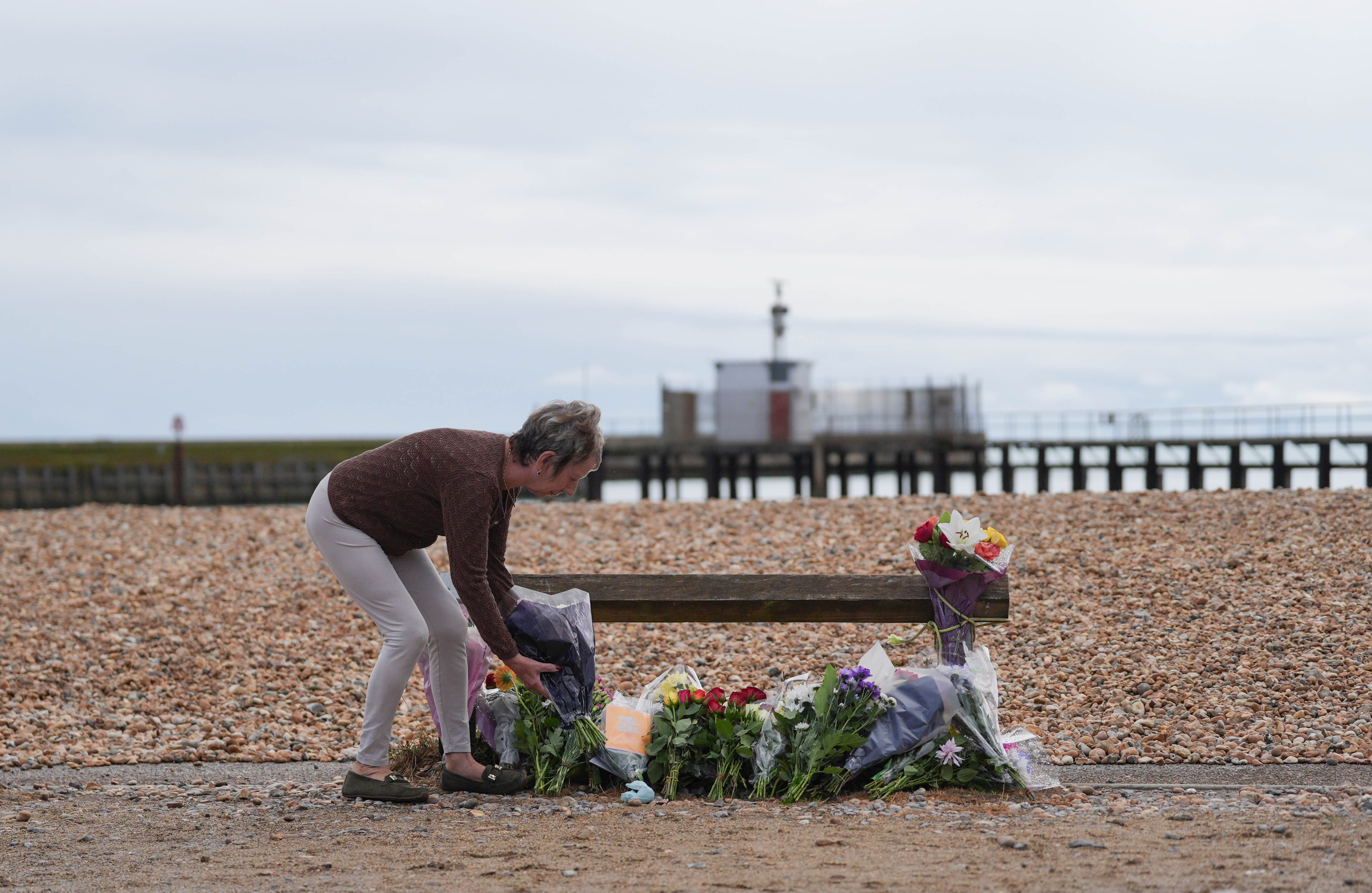 Flowers and tributes being laid at the scene