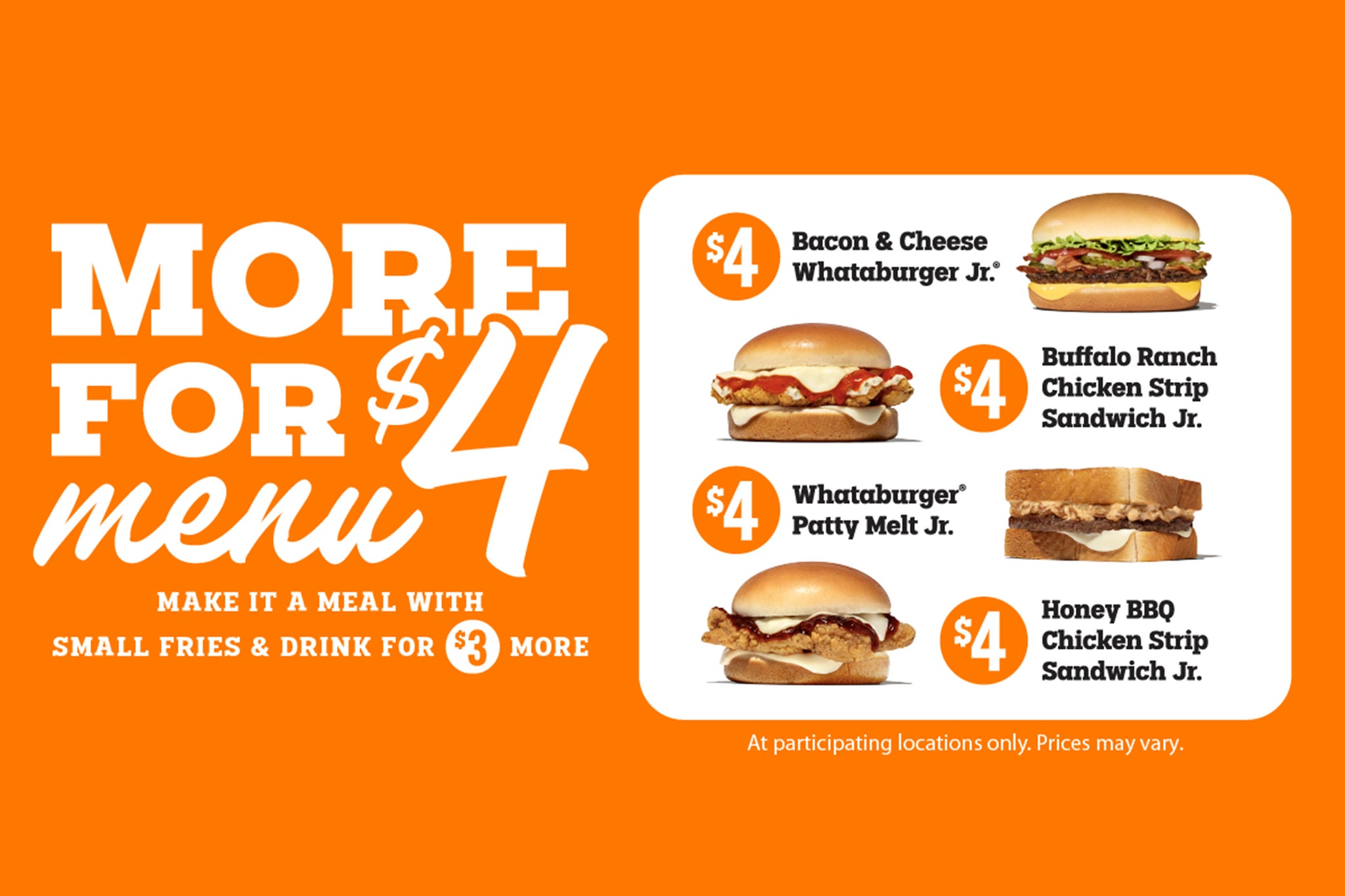 Whataburger’s $4  menu launched it into a battle with McDonald’s, Wendy’s and other fast-food chains that feature value items and combos (Whataburger)