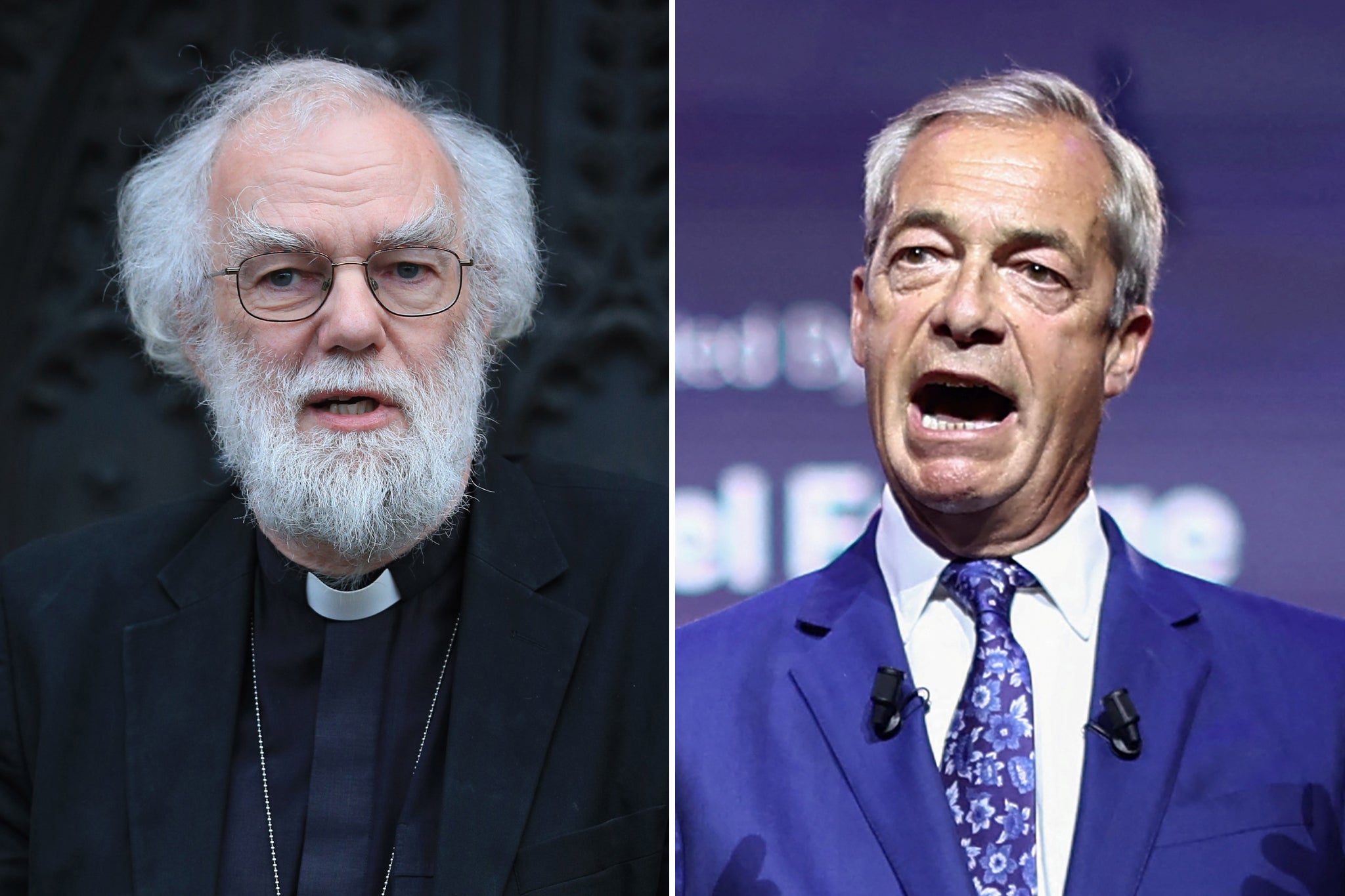 Former Archbishop of Canterbury accuses Nigel Farage of using Christianity to channel anti-Muslim feeling