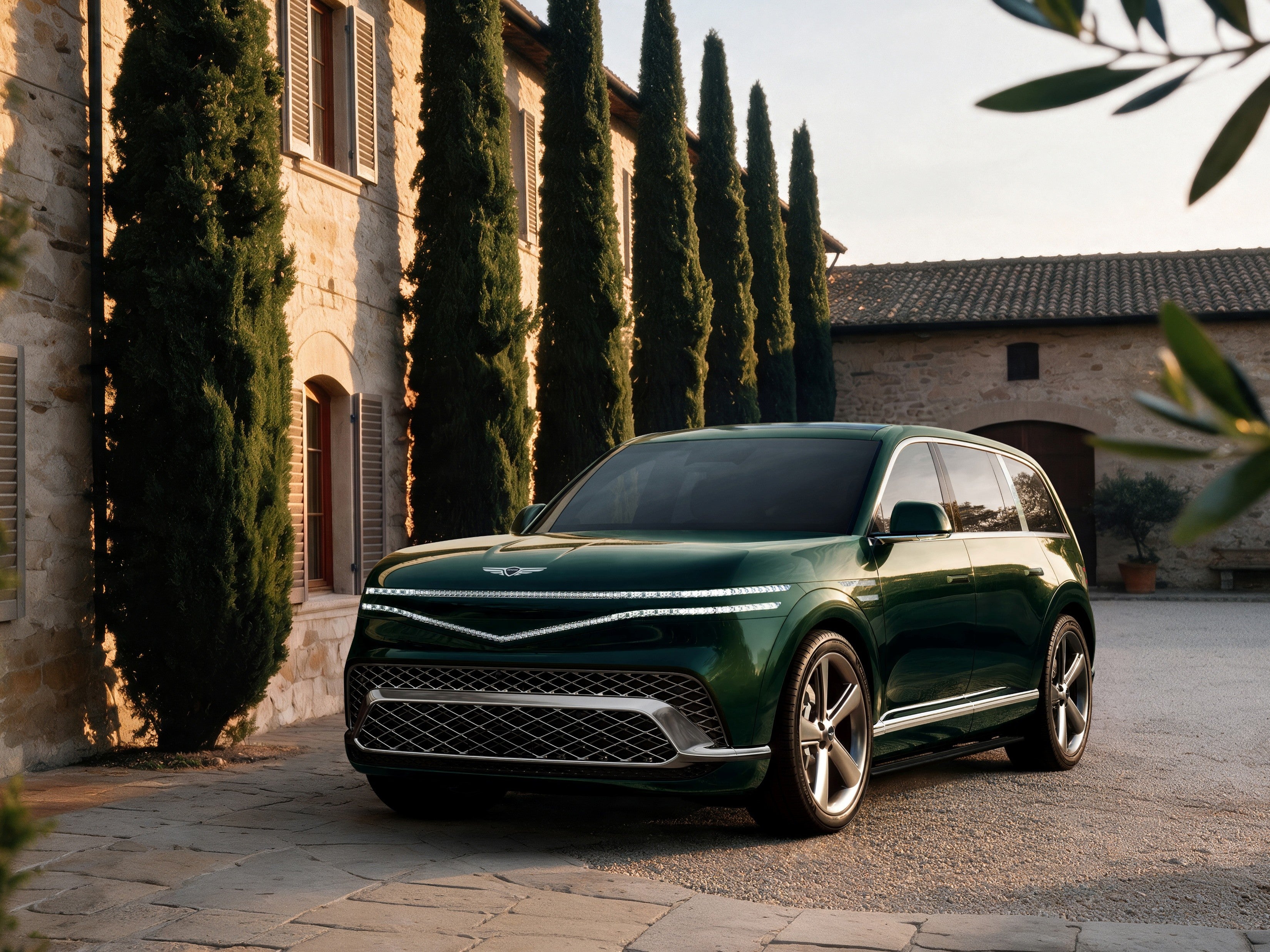 The Genesis GV90's minimalist exterior design is said to mimic Korean porcelain moon jars