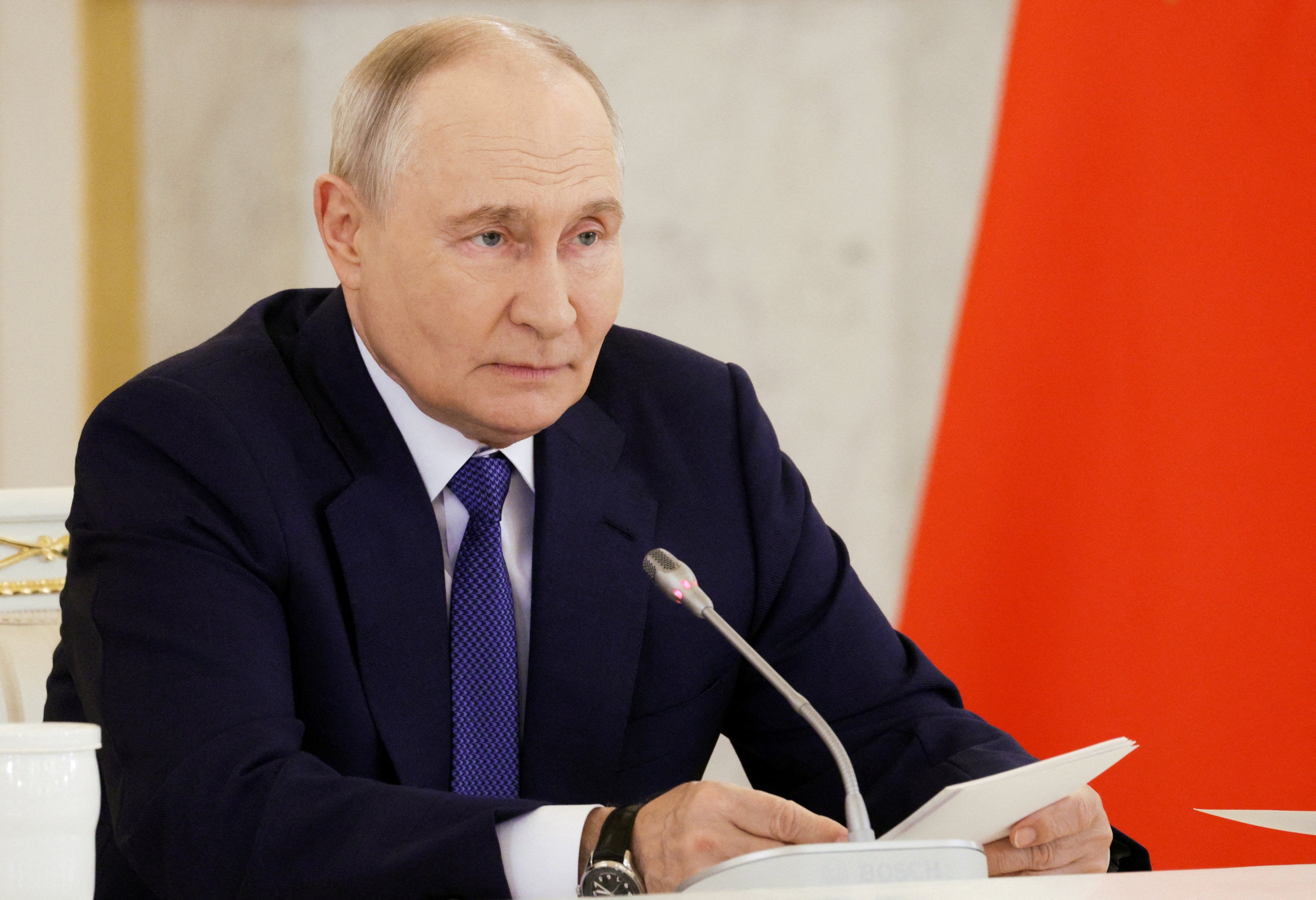 Russian President Vladimir Putin chairs a meeting of the Council for Strategic Development and National Projects at the Kremlin in Moscow, Russia, August 19, 2026. (Reuters)