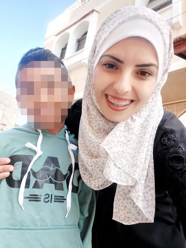 Mariam Abu Dagga with her son Ghaith