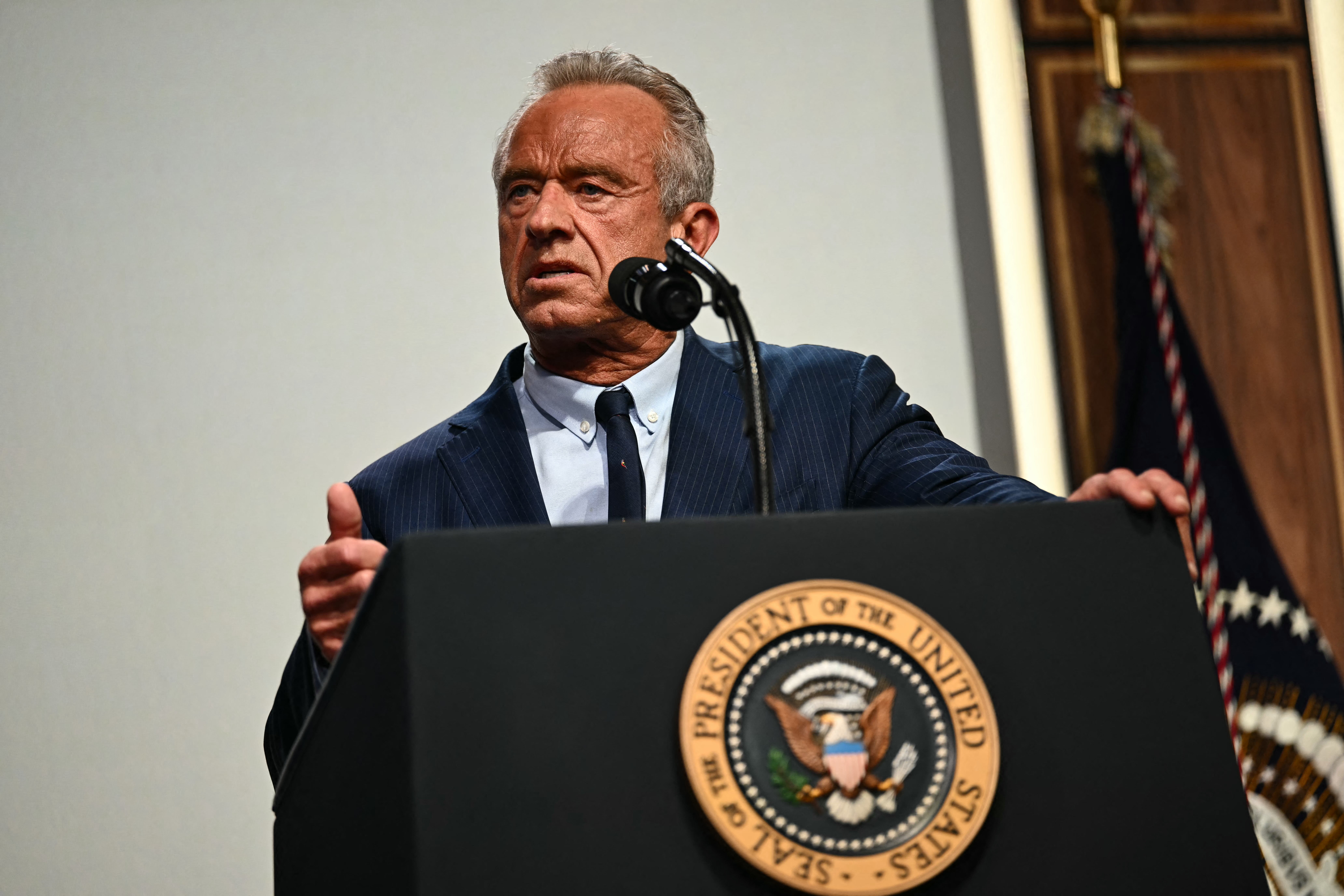 Among the disclosures in the agency’s schedule was a direct 15-minute telephone conversation between Carr and Health Secretary Robert F. Kennedy Jr. (AFP/Getty)