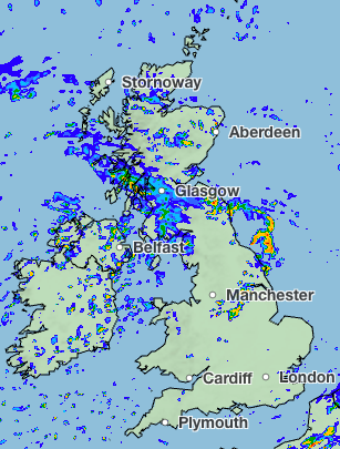 Wet weather will drift through the north of England and across Scotland across Wednesday afternoon
