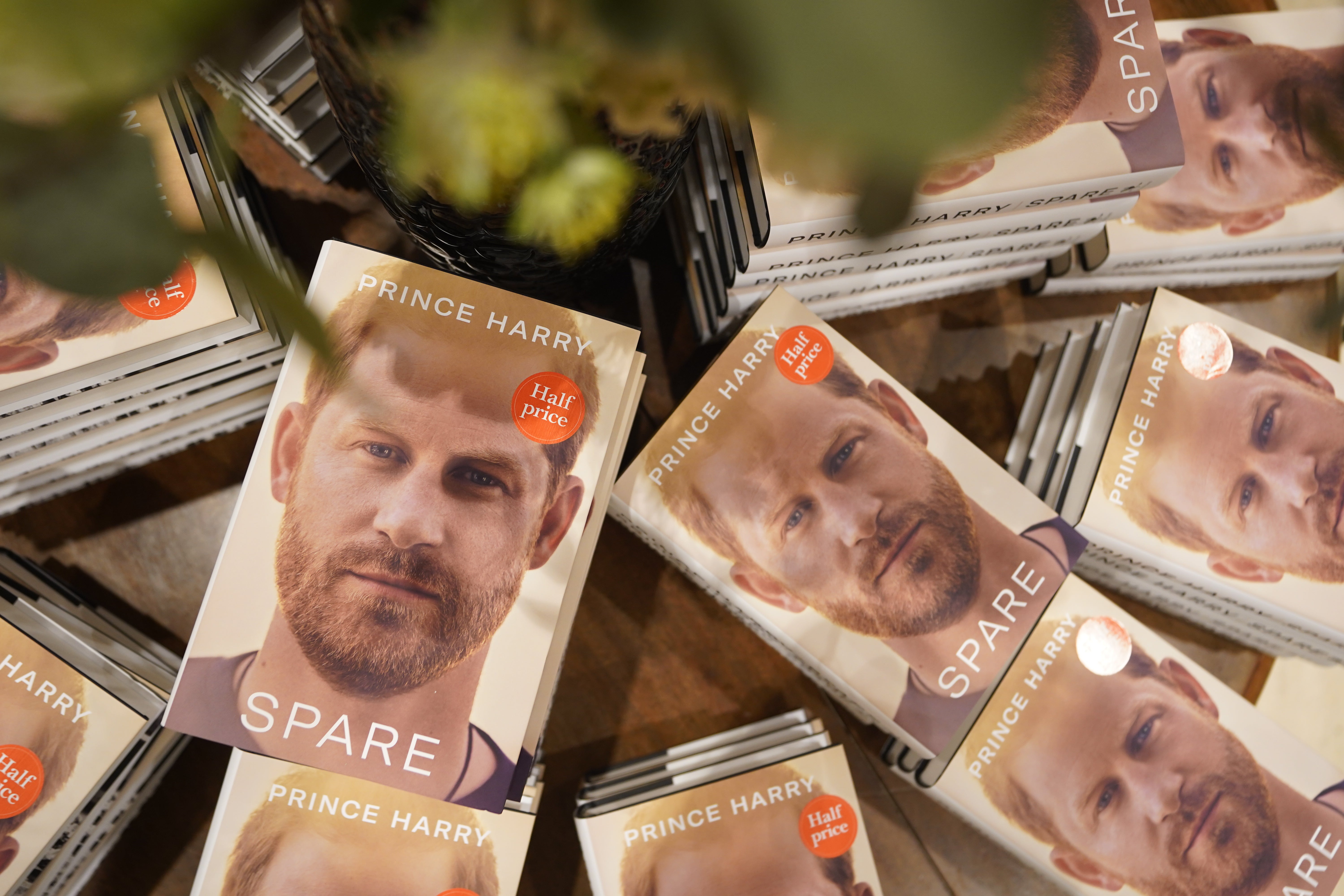 Copies of Harry’s autobiography Spare