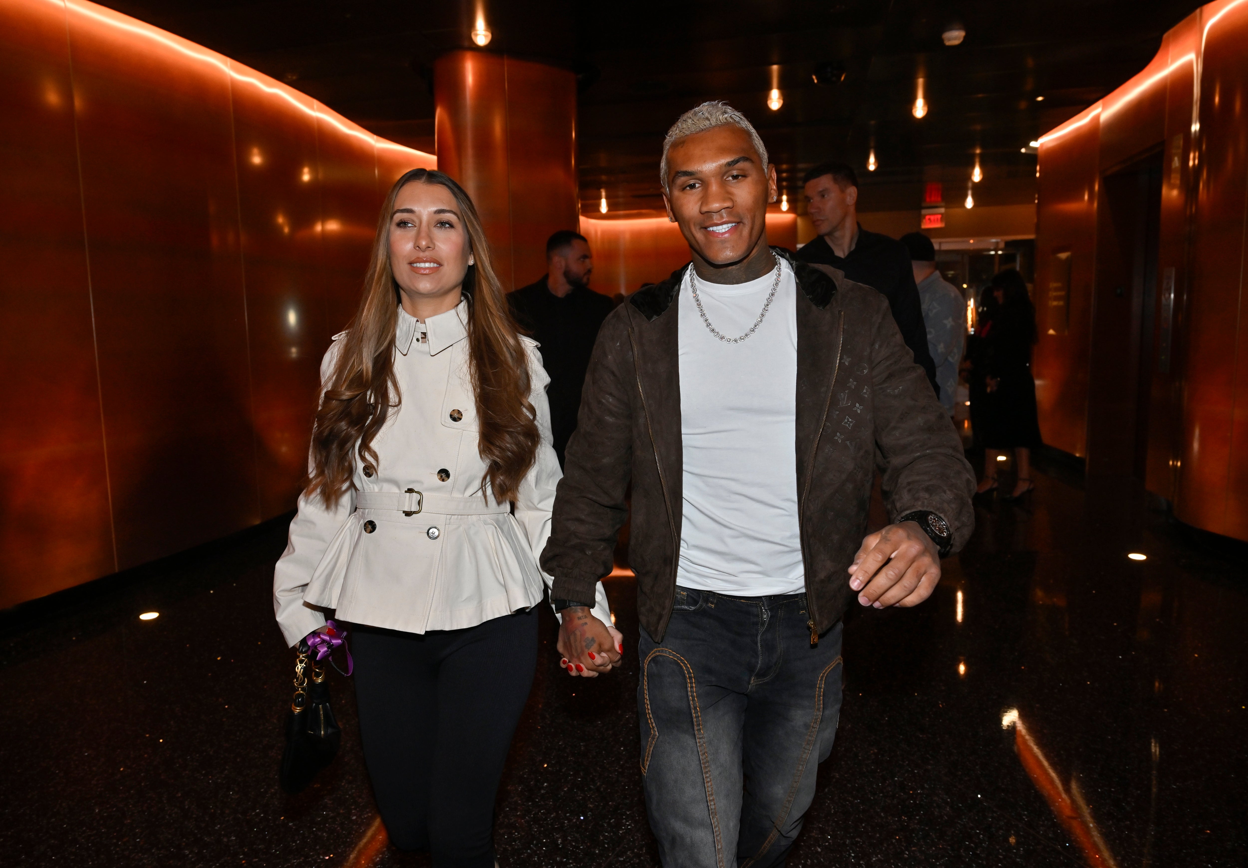 Benn with his wife Victoria, attending Ryan Garcia’s WBC title win in February
