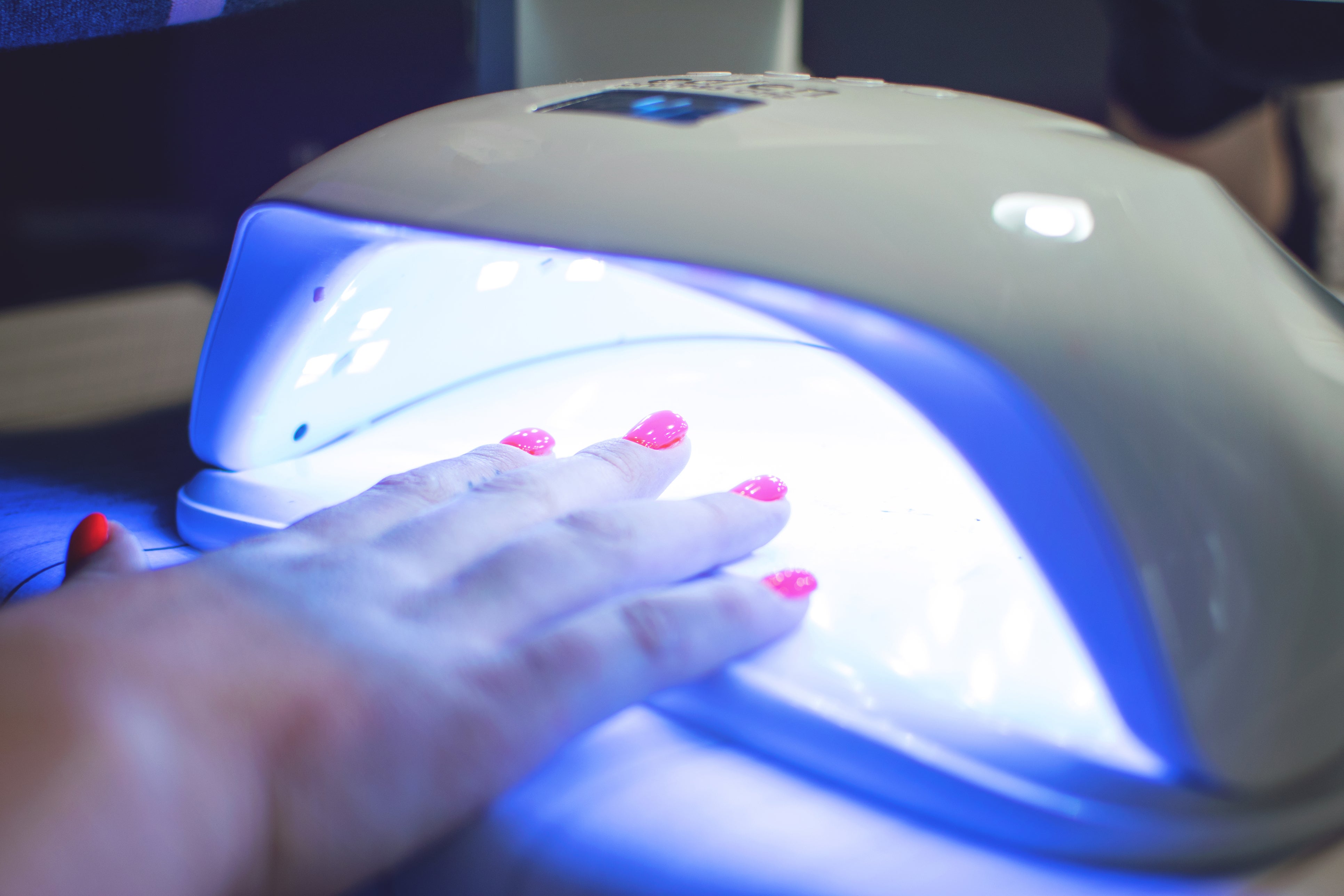 Chemicals react to the UV or LED lamp to produce the durable nail coating