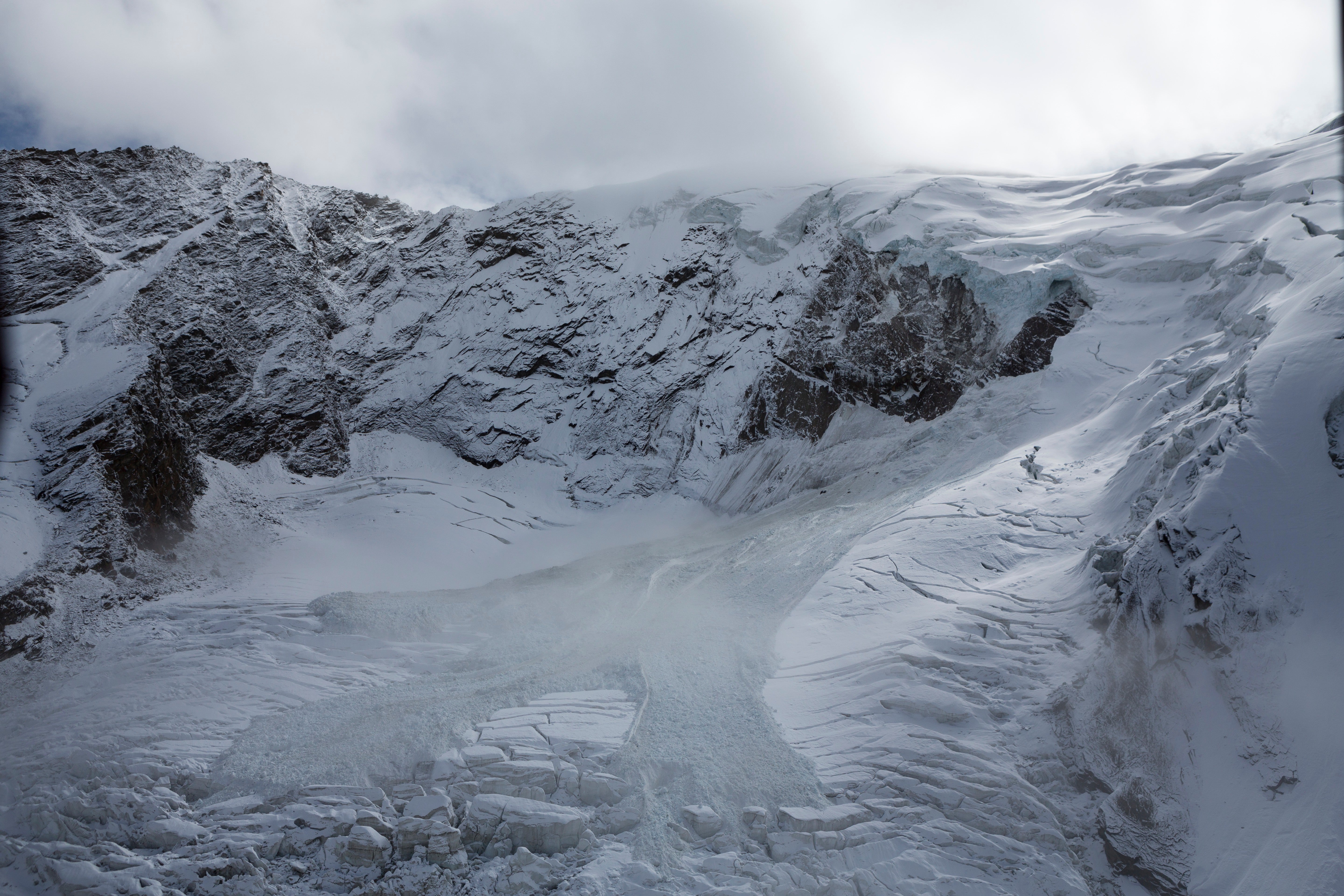 The Trift Glacier above the village of Saas-Grund, Valais