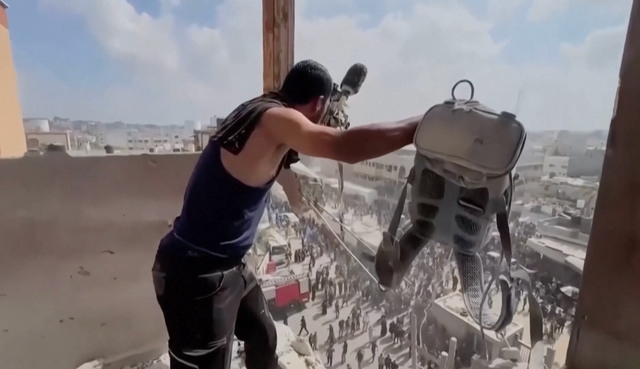 The Reuters camera equipment that had been destroyed in the first strike