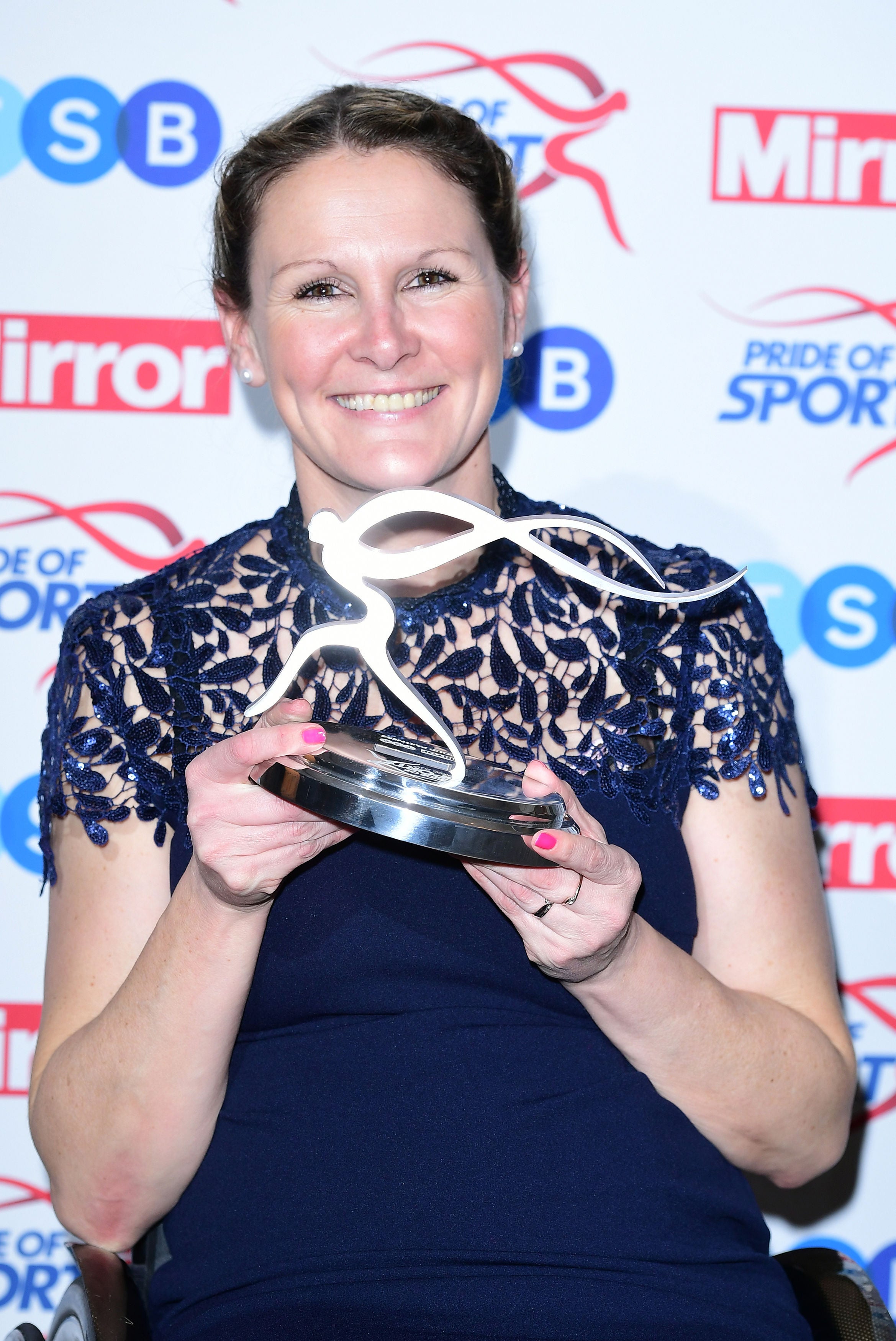 Claire Lomas winning the Disabled Sportsperson Award at the Pride of Sport awards in 2017 (PA)