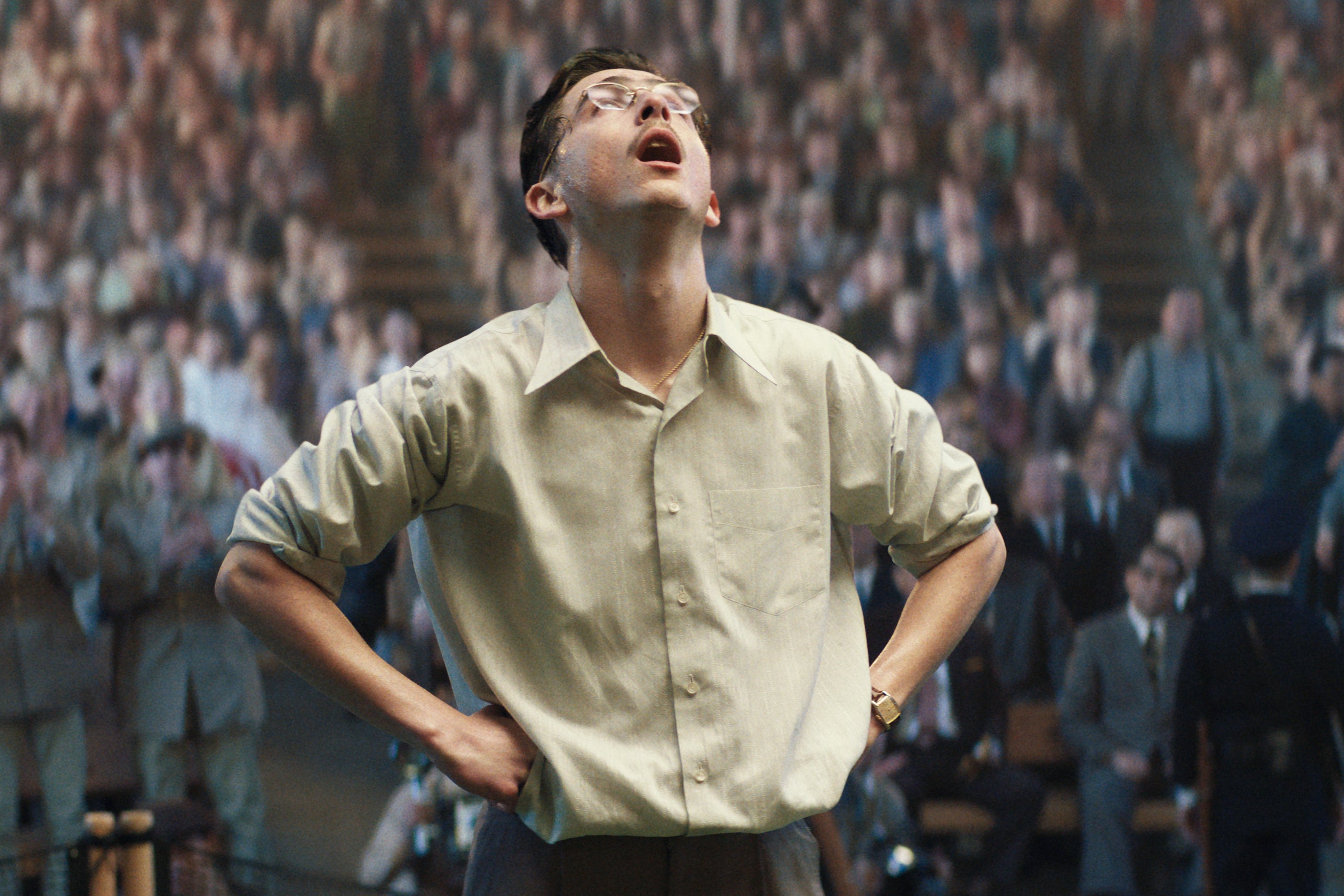King Pong: Timothee Chalamet in 'Marty Supreme' (A24)