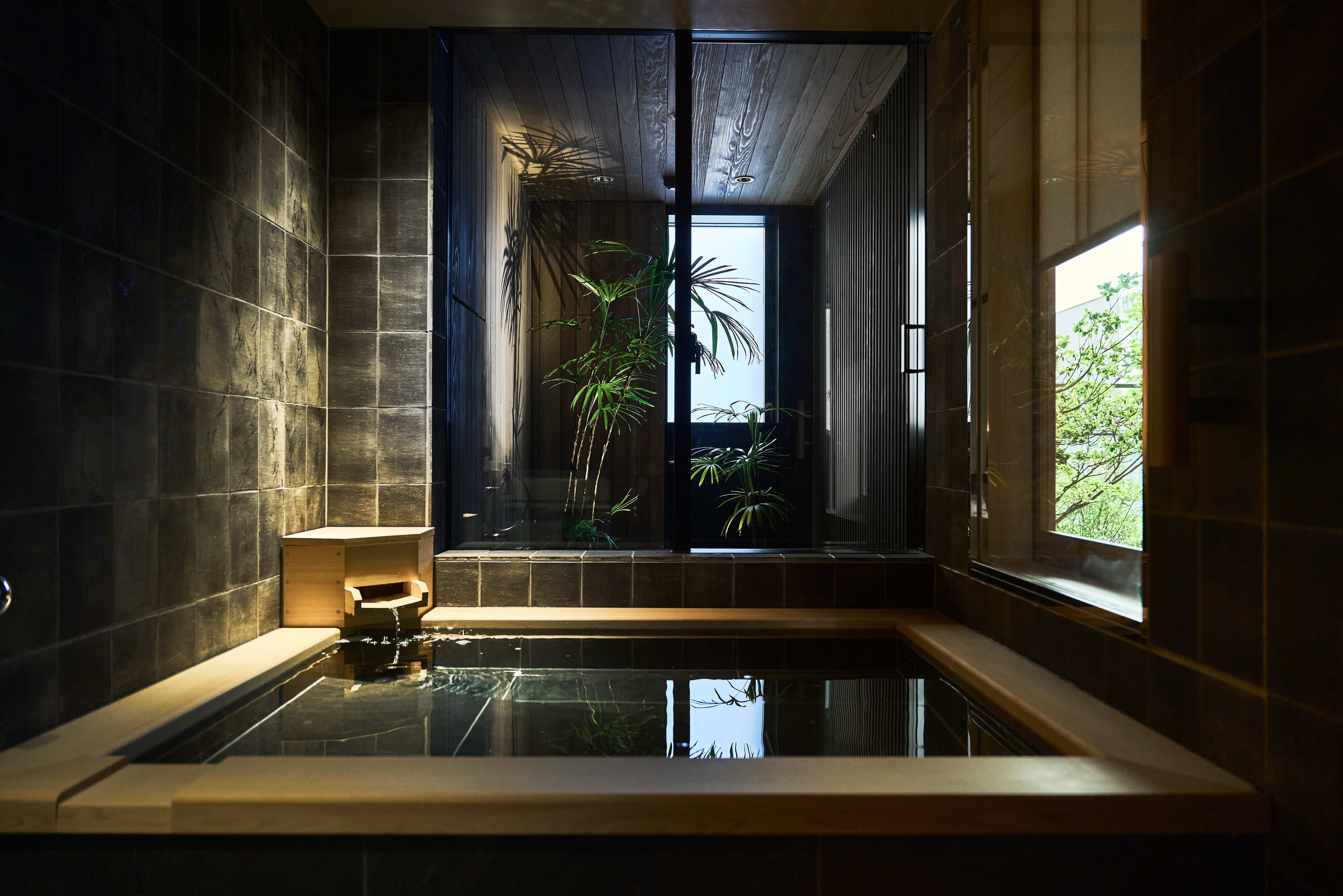 Every room includes its own private onsen