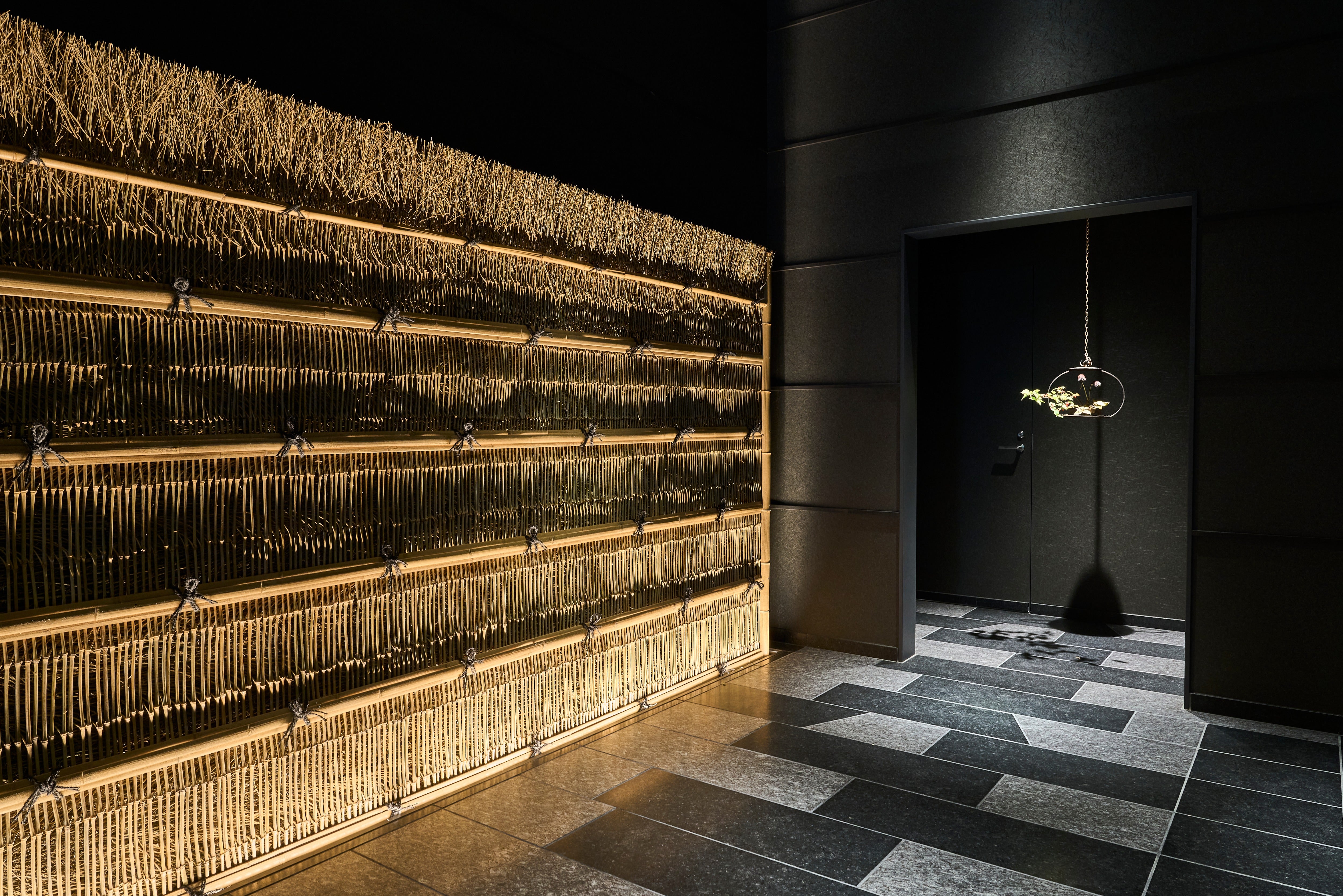 The hotel entrance is discreet and sophisticated