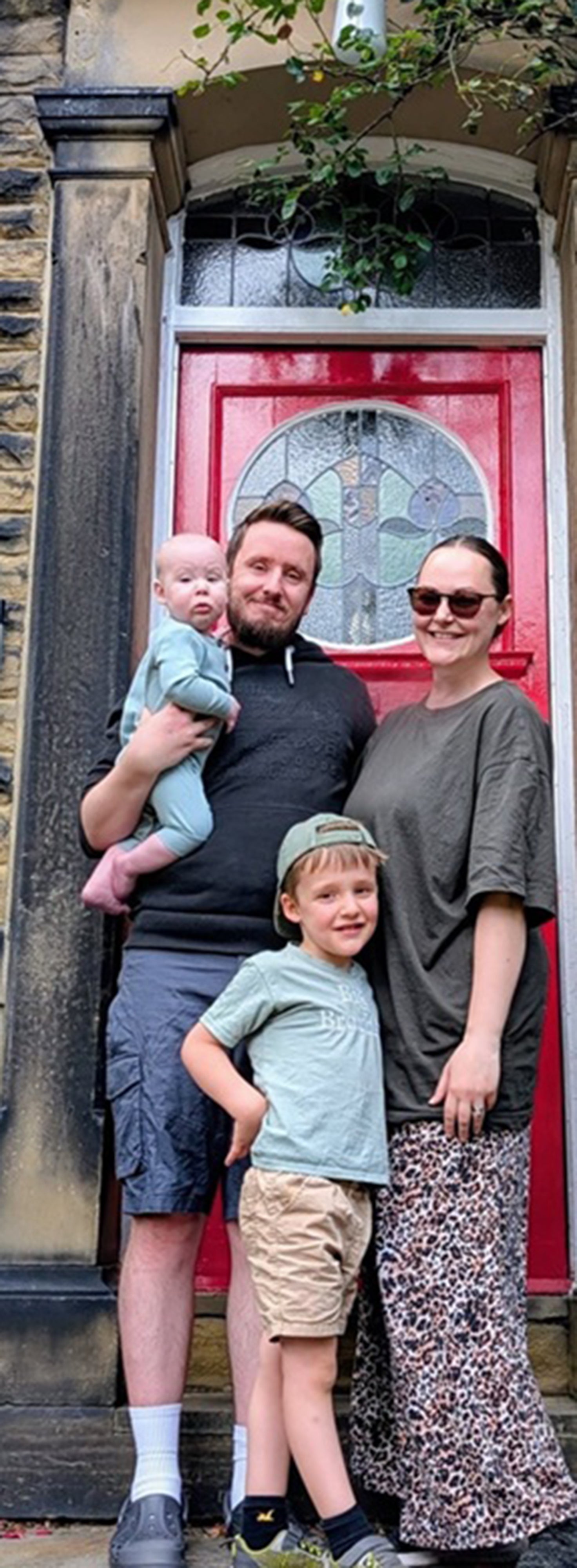 Jessica Barker-Roe and Dominic Barker-Roe with their children, Revan (left) and Thorin Barker-Roe