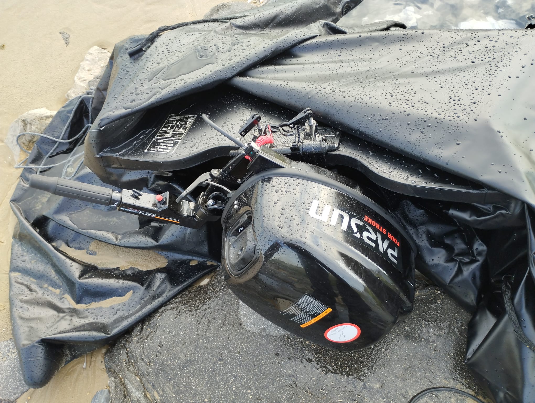 The officers slashed the inflatable vessel with a knife