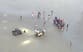 Footage shows migrants attacking French police trying to stop small boat crossing to UK
