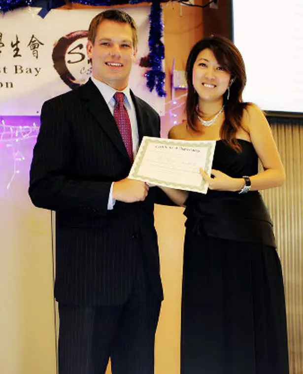 The White House released documents accusing Christine Fang (pictured right) of having a physical relationship in the mid-2010s with former Rep Eric Swalwell (pictured left)