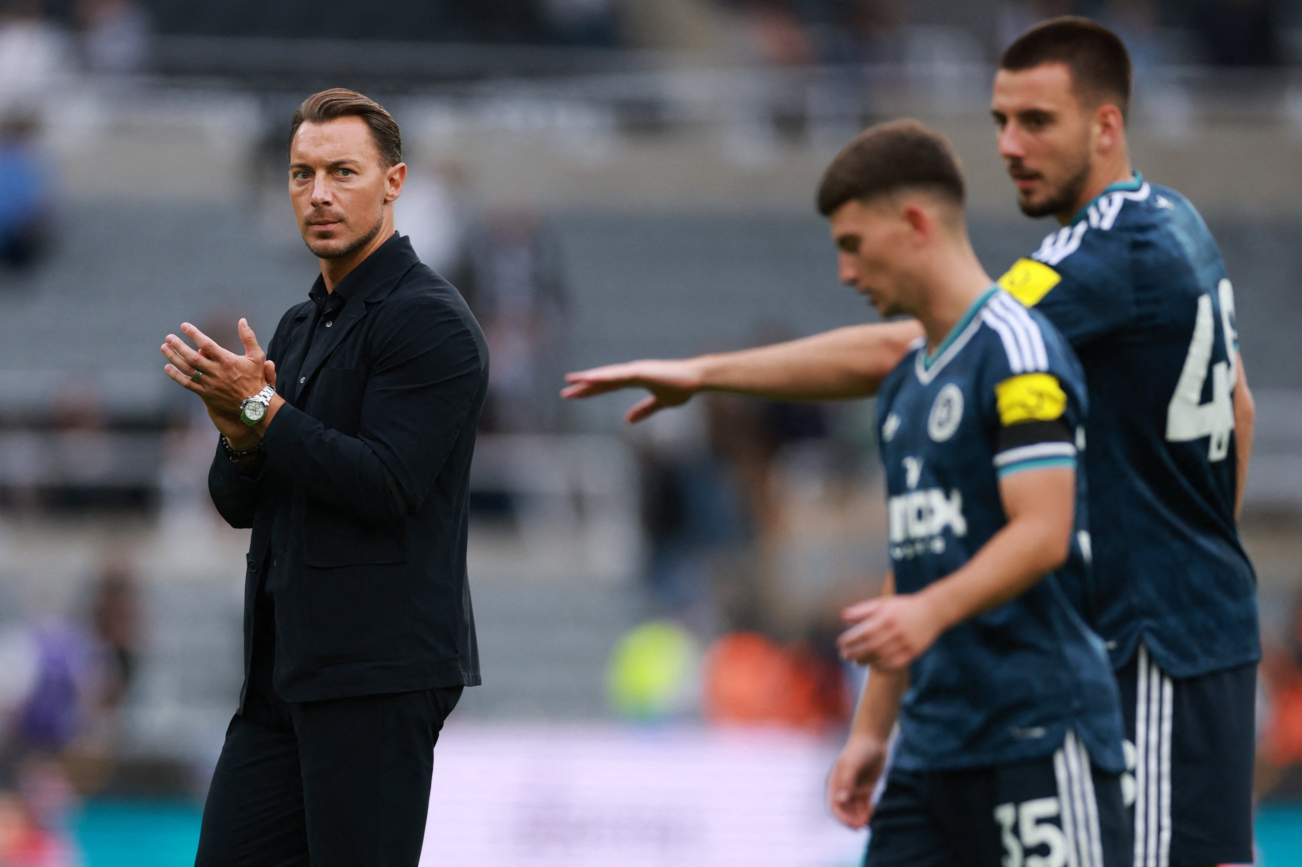 Matthias Jaissle (left) has stepped in for Eddie Howe at Newcastle (Reuters)