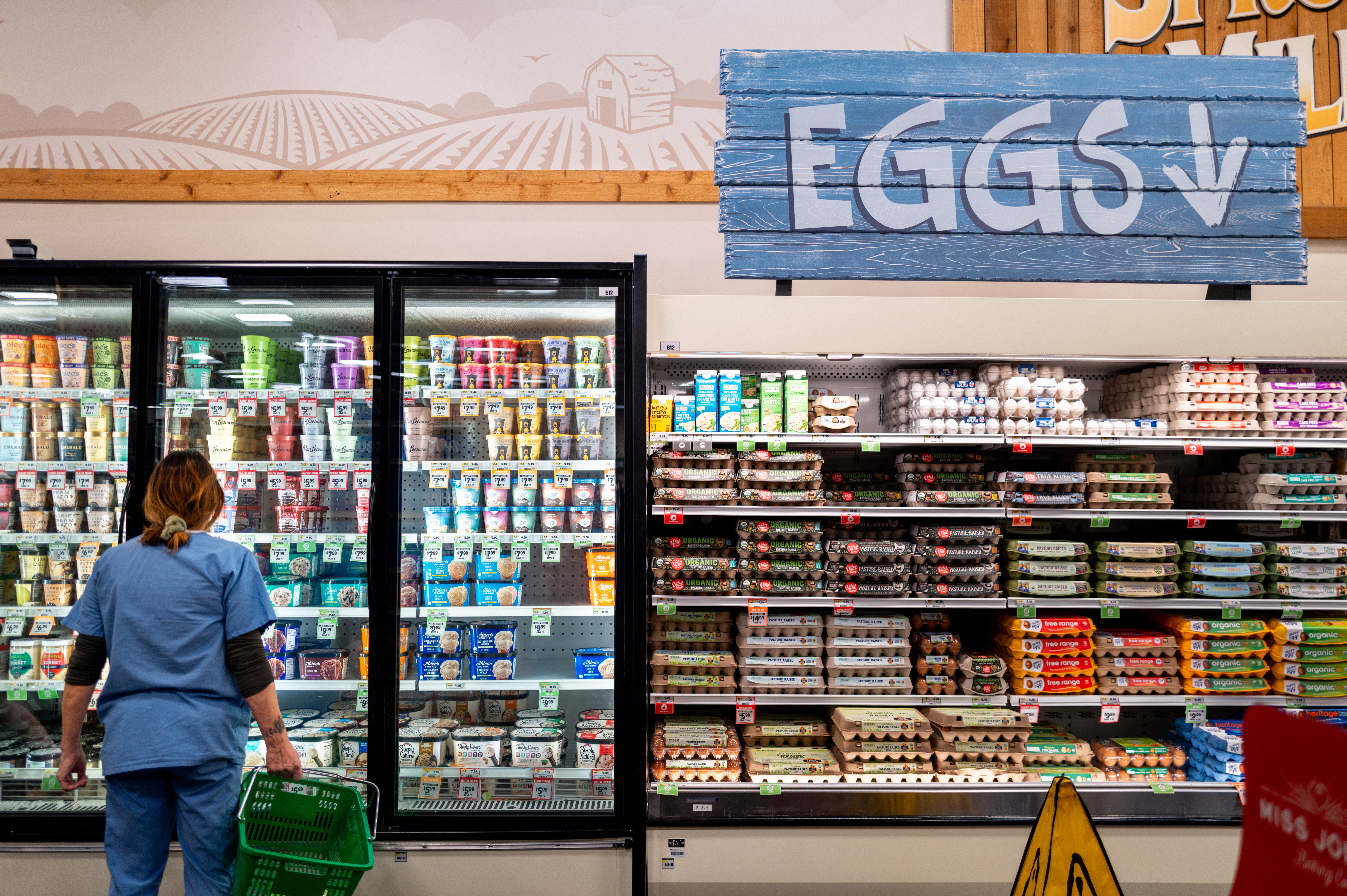 A person shops near dairy products at a Sprouts grocery store this month in Austin, Texas. Eggs have also been recalled following salmonella infections (Getty)
