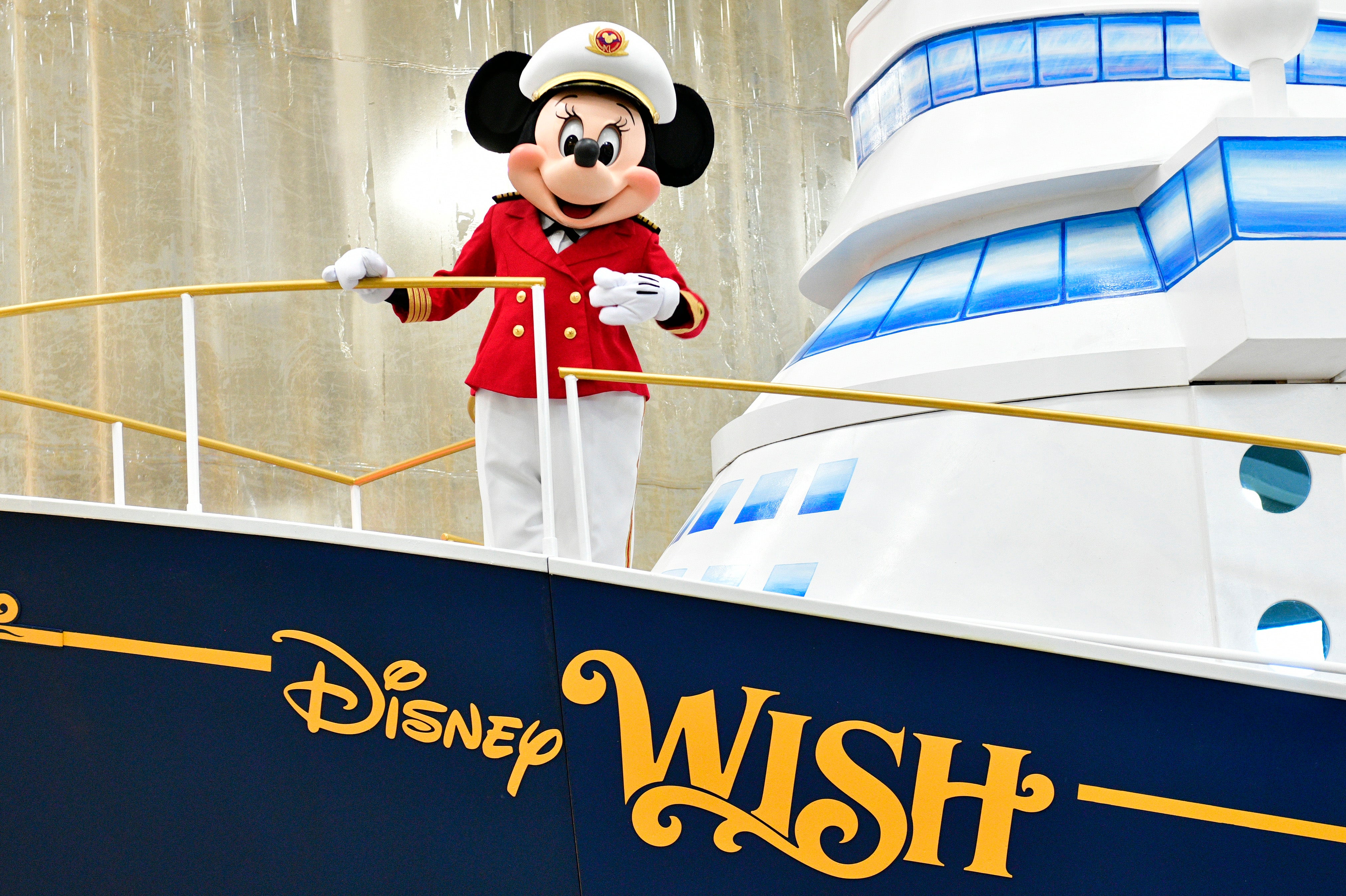 The Disney Wish – seen here as a float in the Macy's Thanksgiving Day Parade – is at the center of a lawsuit involving a fall in the ship's theater during a Thanksgiving cruise