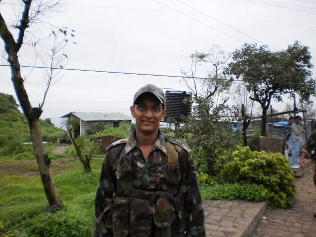 Shubham Gupta in military fatigue during NDA training