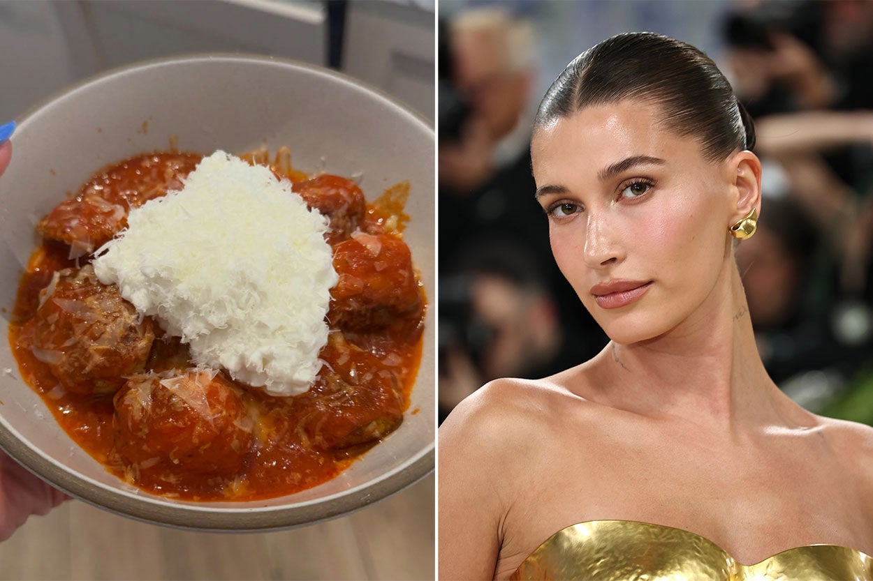 Hailey Bieber cottage cheese meatballs
