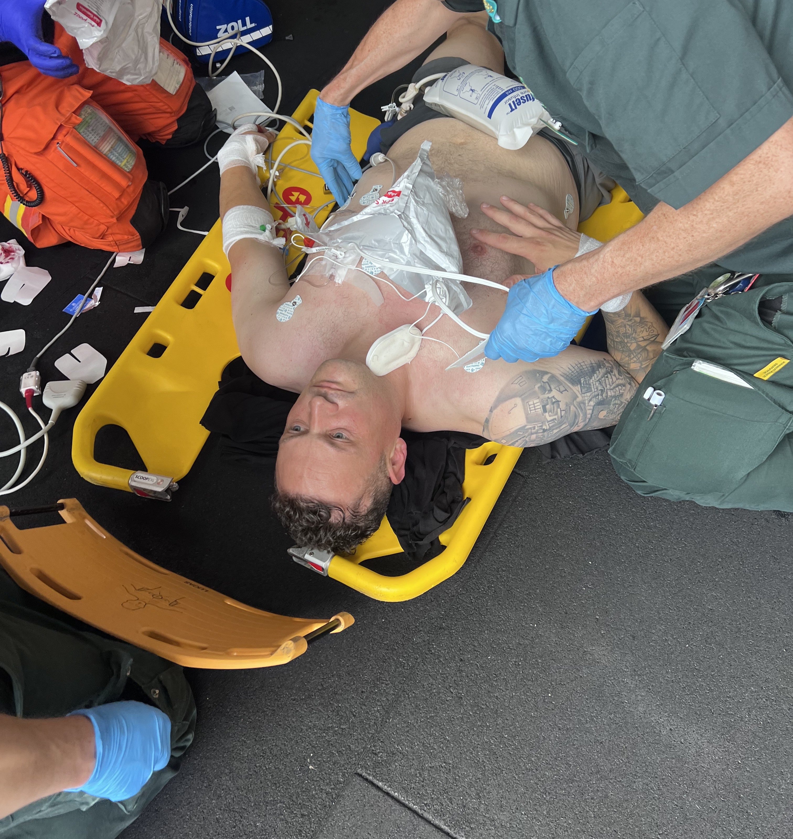 Chris Wall was mid-way through an intense workout class when he suddenly collapsed