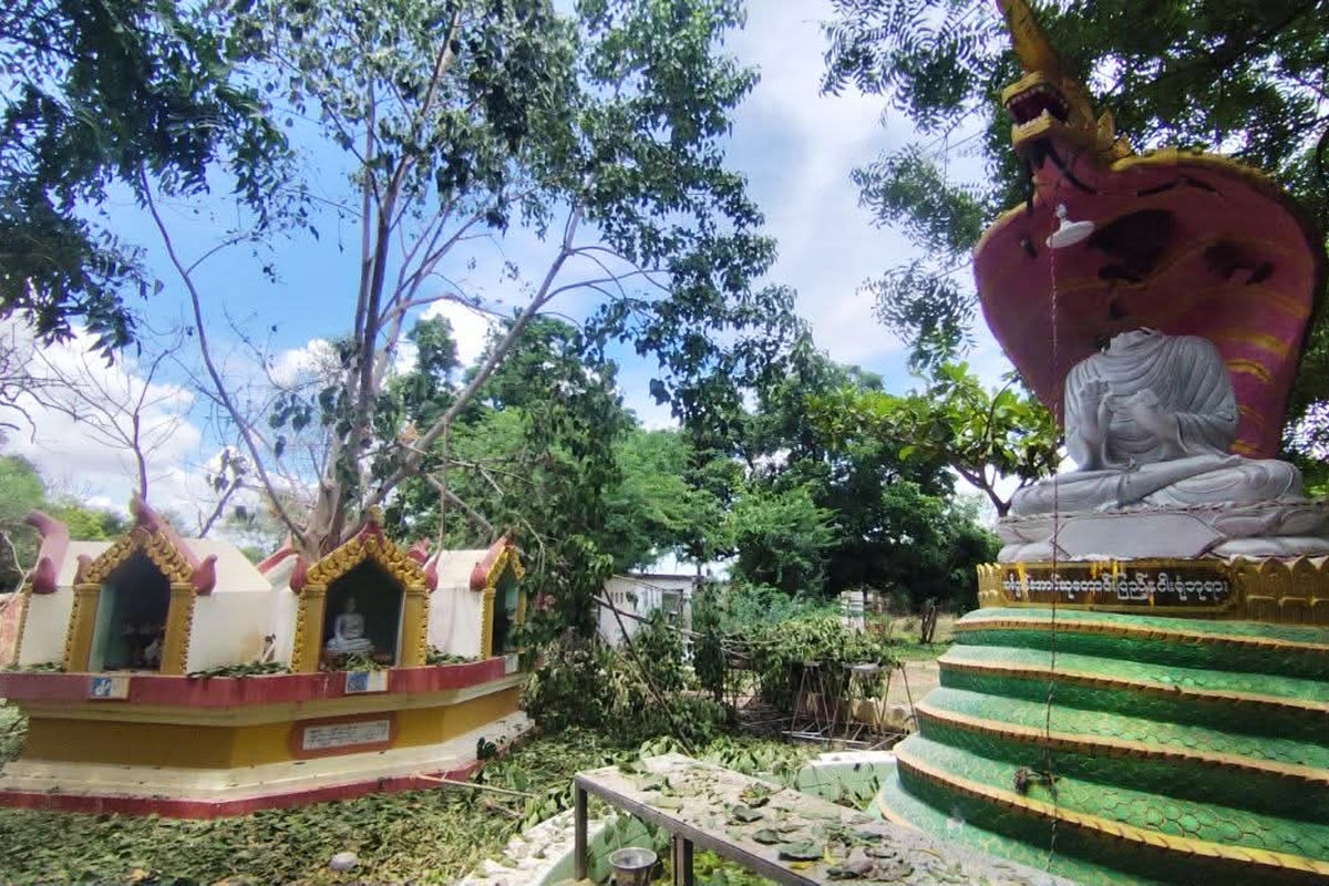 Myanmar military strike kills 14 people at a Buddhist monastery, opposition group says