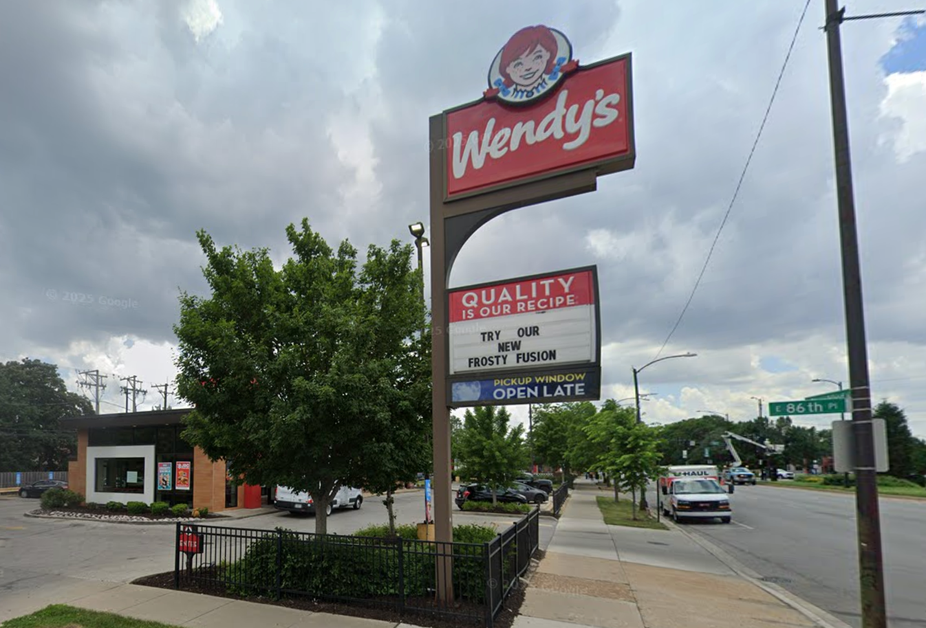 The Wendy's in Chicago where Douglas says she was sickened by a double cheeseburger meal