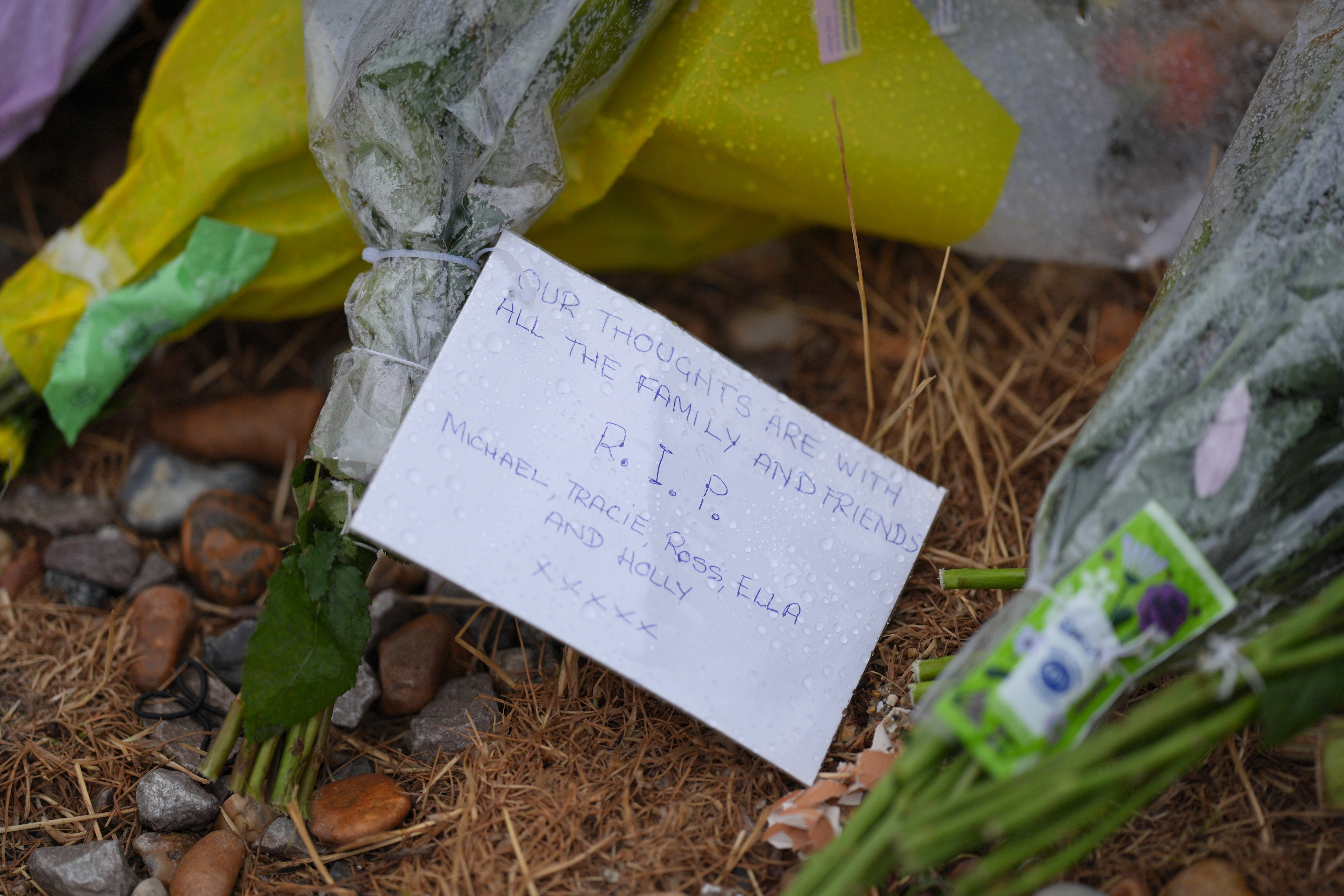Floral tributes on the beach (Yui Mok/PA)