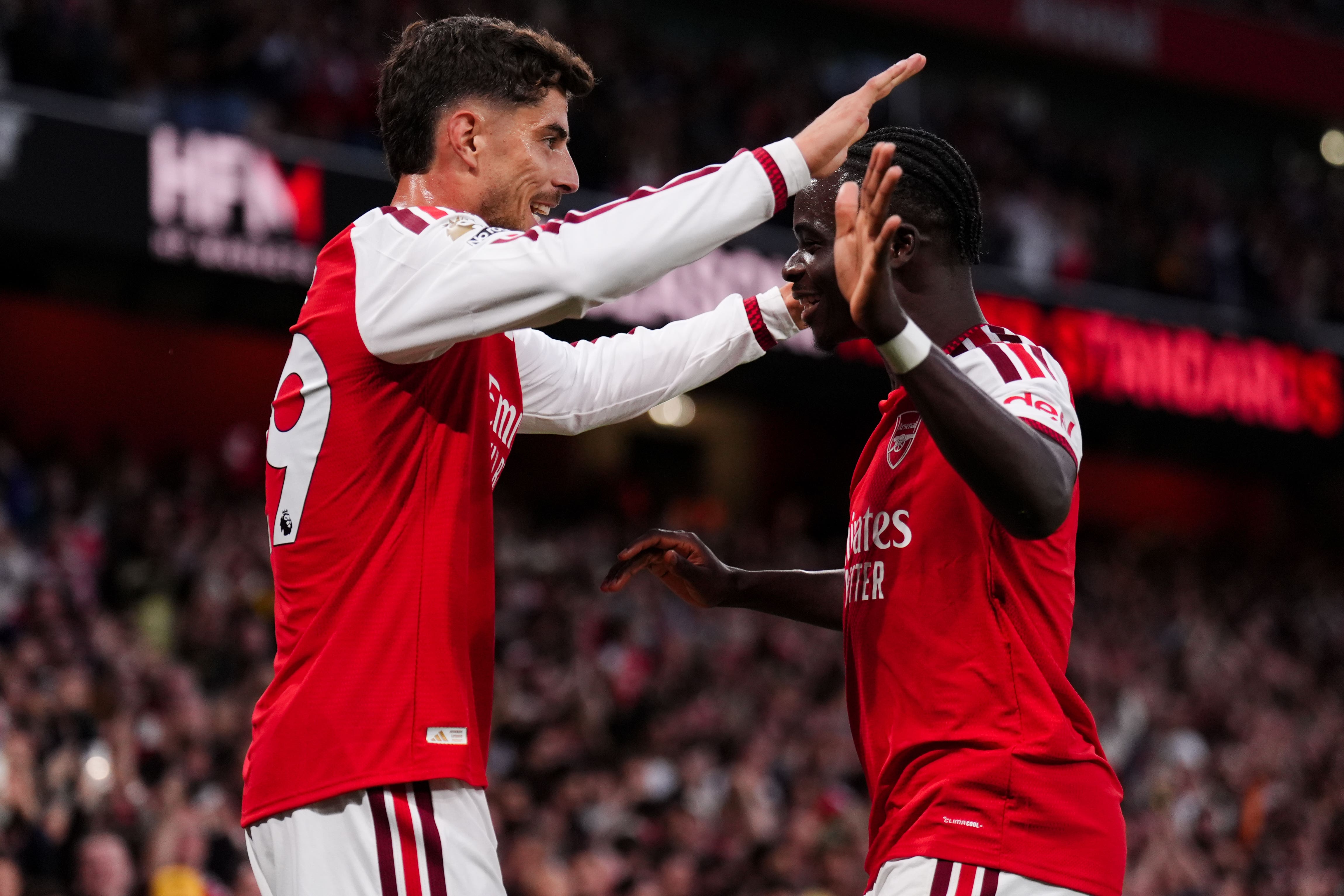 Kai Havertz and Bukayo Saka gave Arsenal a decisive lead inside the first quarter of the game (John Walton/PA)