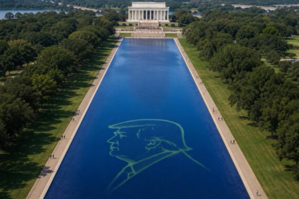 Donald Trump shares image of Reflecting Pool featuring his likeness