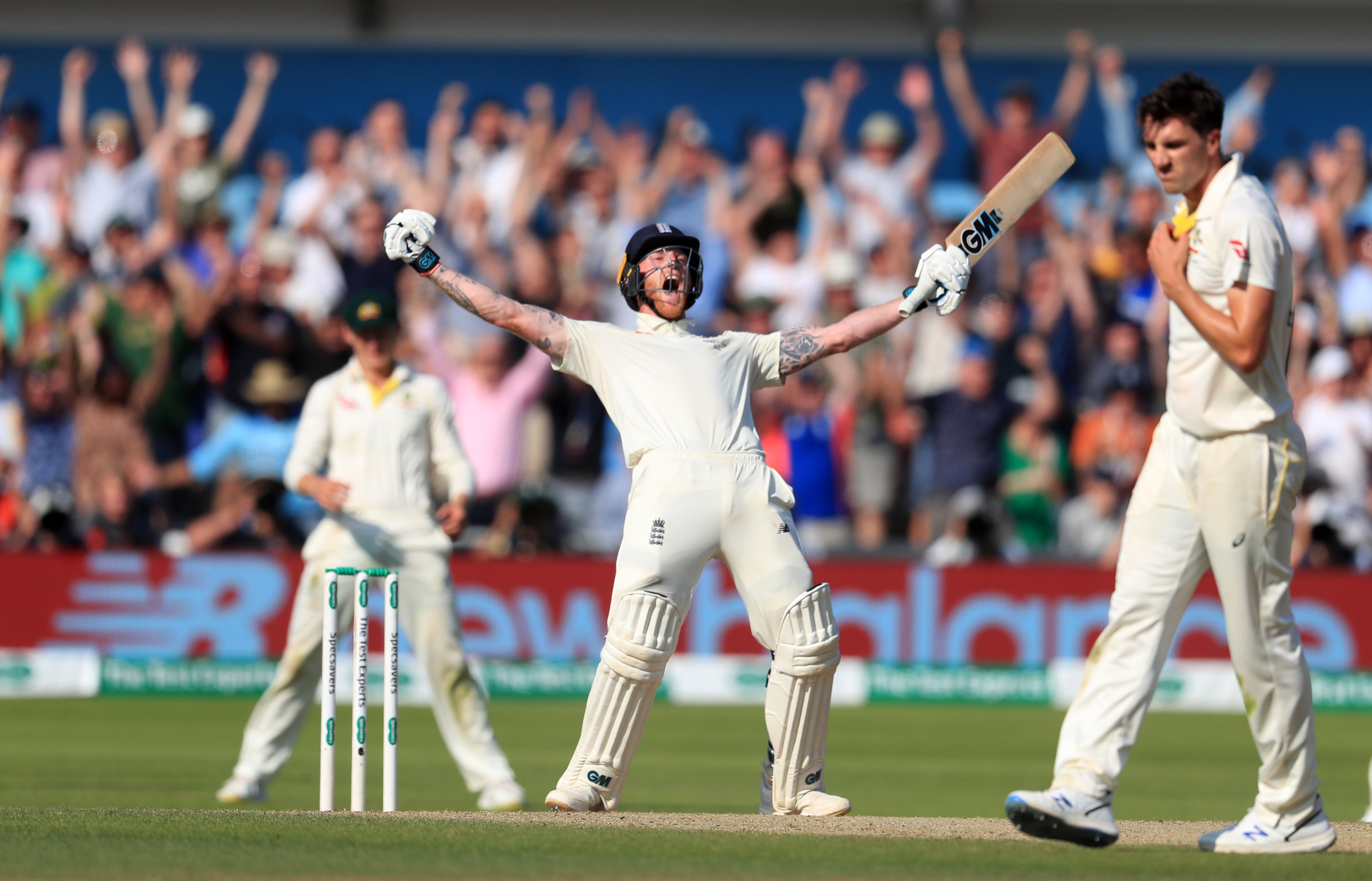 Ben Stokes celebrates his classic Ashes century at Headingley (Mike Egerton/PA) (PA Archive)