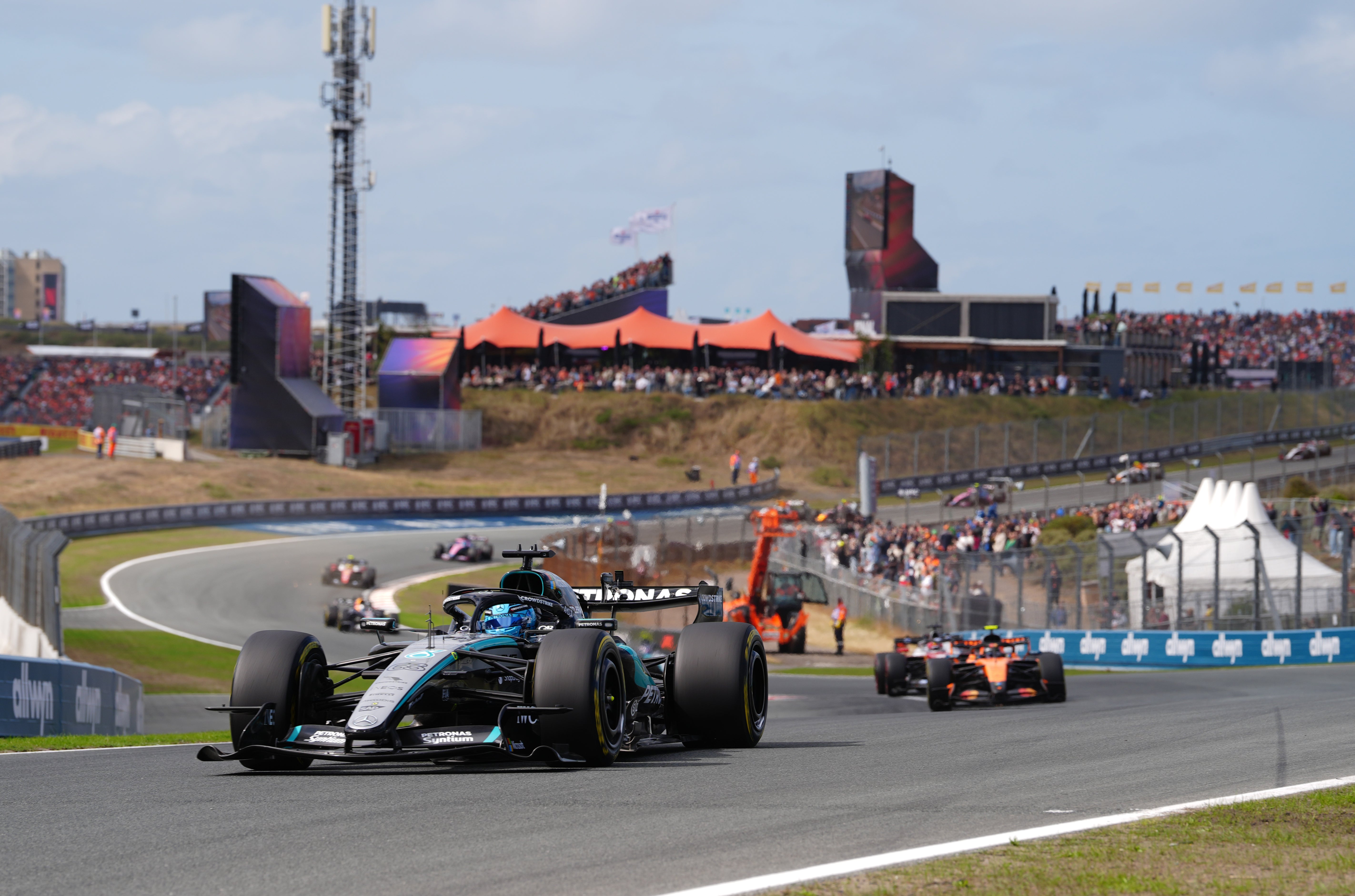 Russell never looked under threat during the sprint (David Davies/PA)